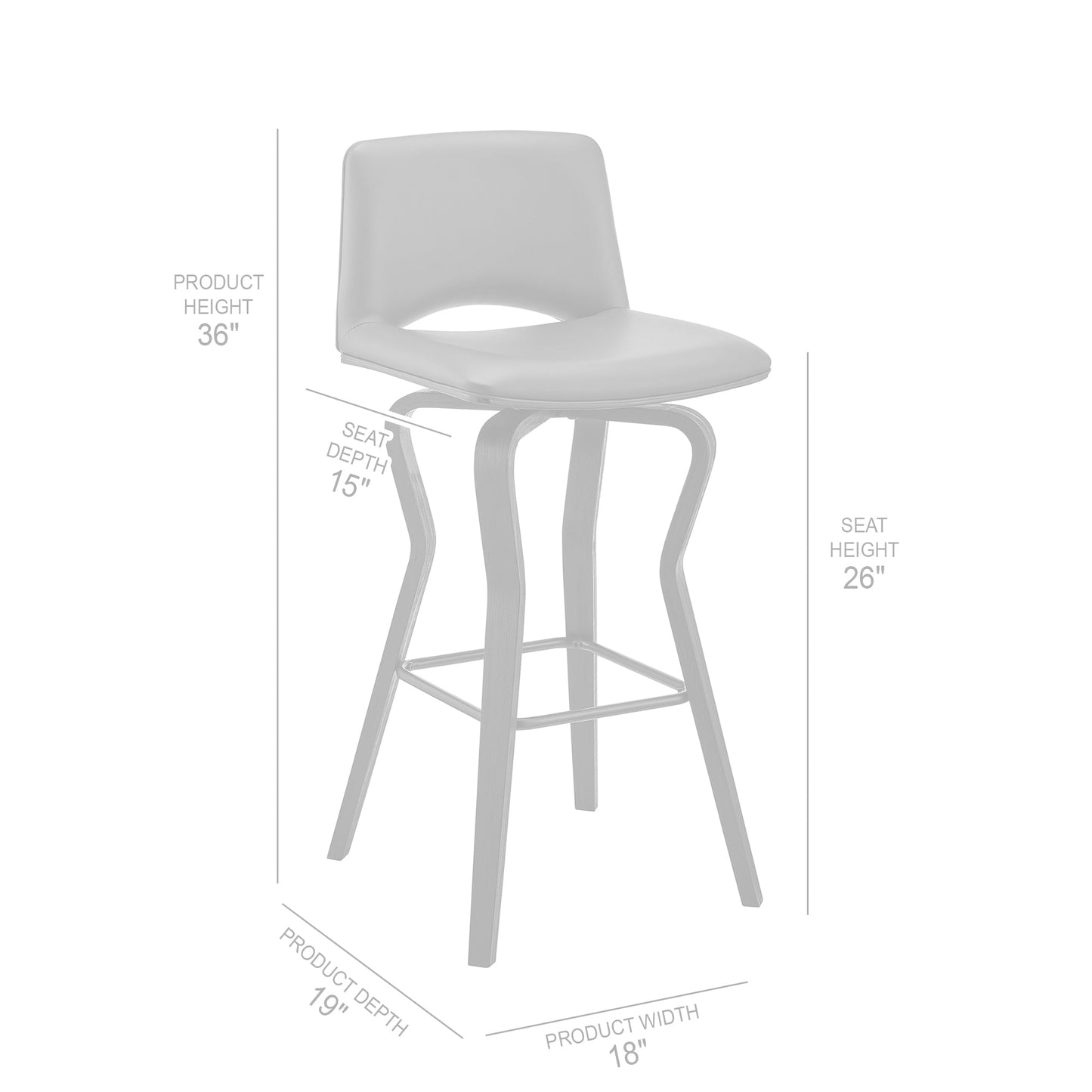 Gerty Swivel Faux Leather and Wood Bar Stool