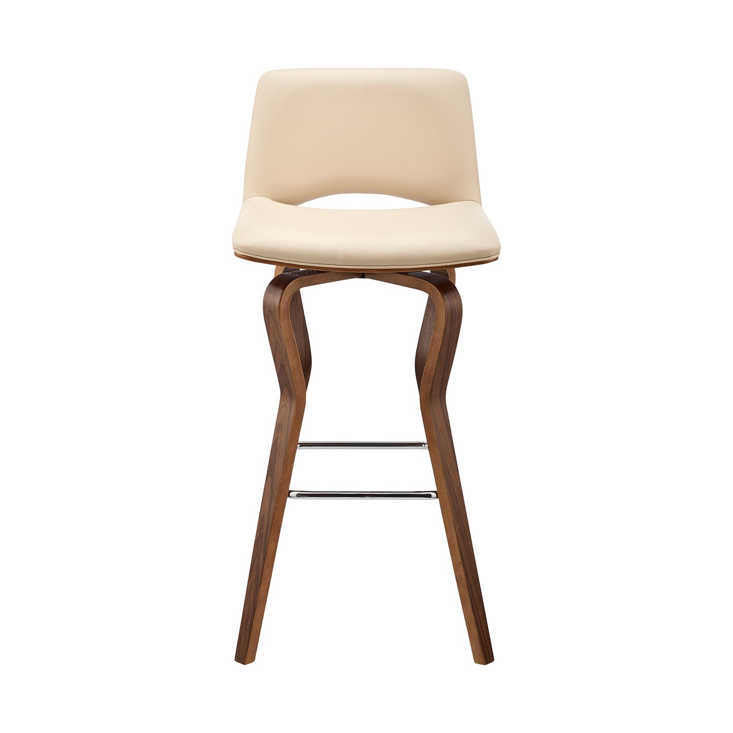 Gerty Swivel Faux Leather and Wood Bar Stool