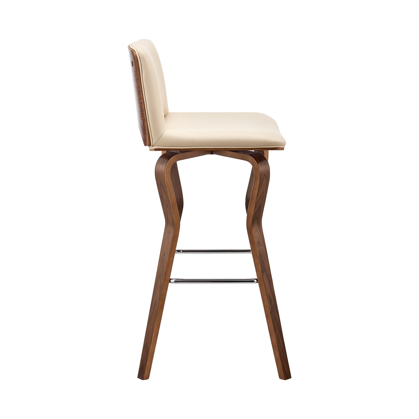 Gerty Swivel Faux Leather and Wood Bar Stool