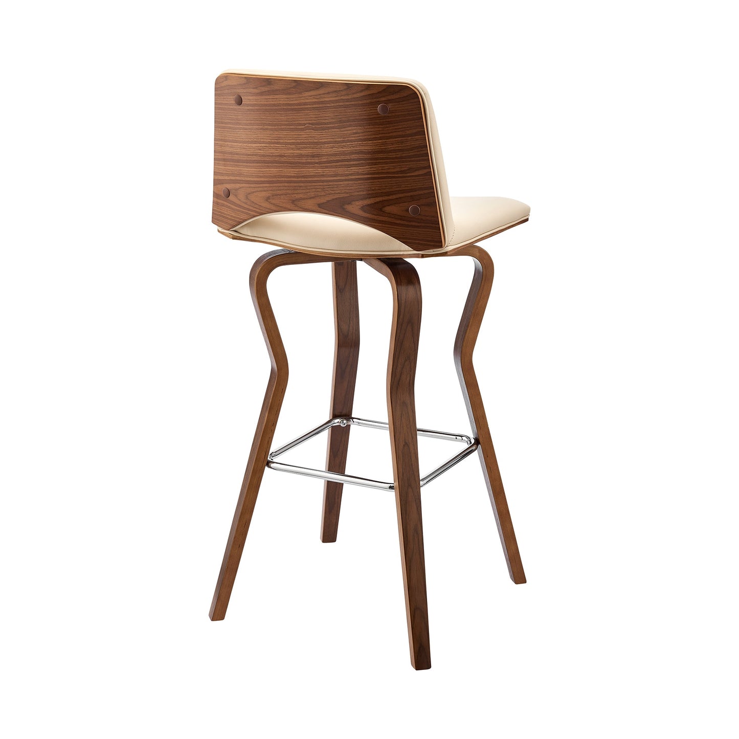 Gerty Swivel Faux Leather and Wood Bar Stool