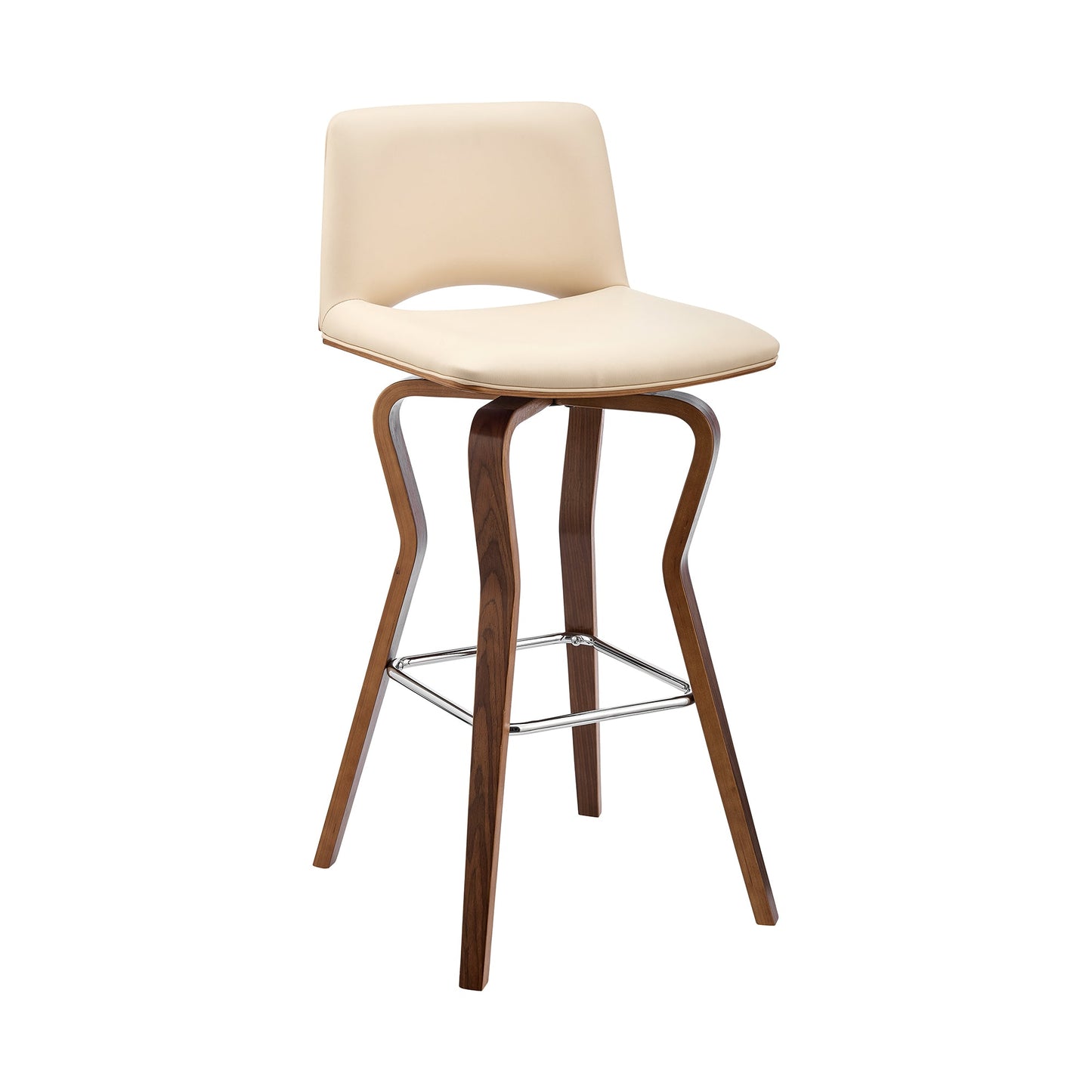 Gerty Swivel Faux Leather and Wood Bar Stool