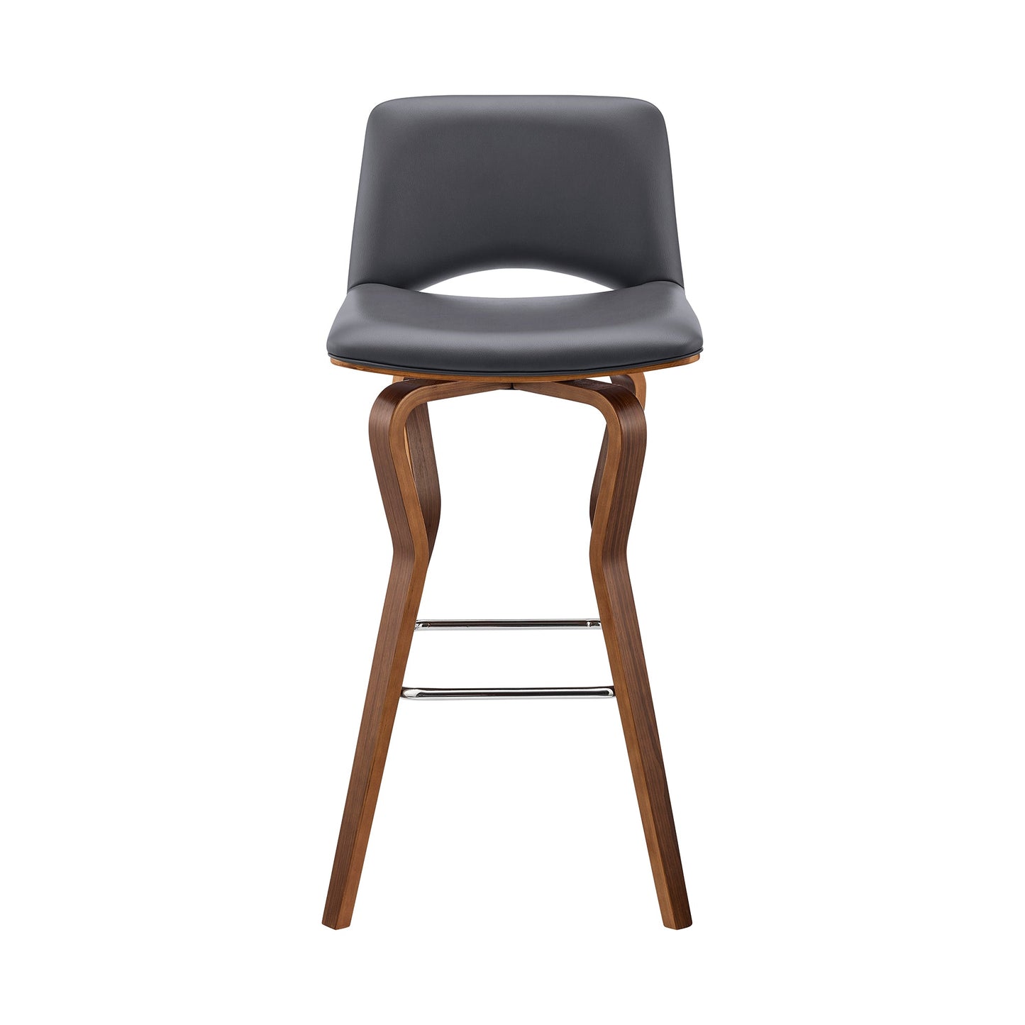 Gerty Swivel Faux Leather and Wood Bar Stool