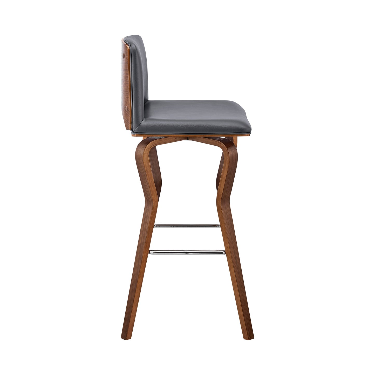 Gerty Swivel Faux Leather and Wood Bar Stool