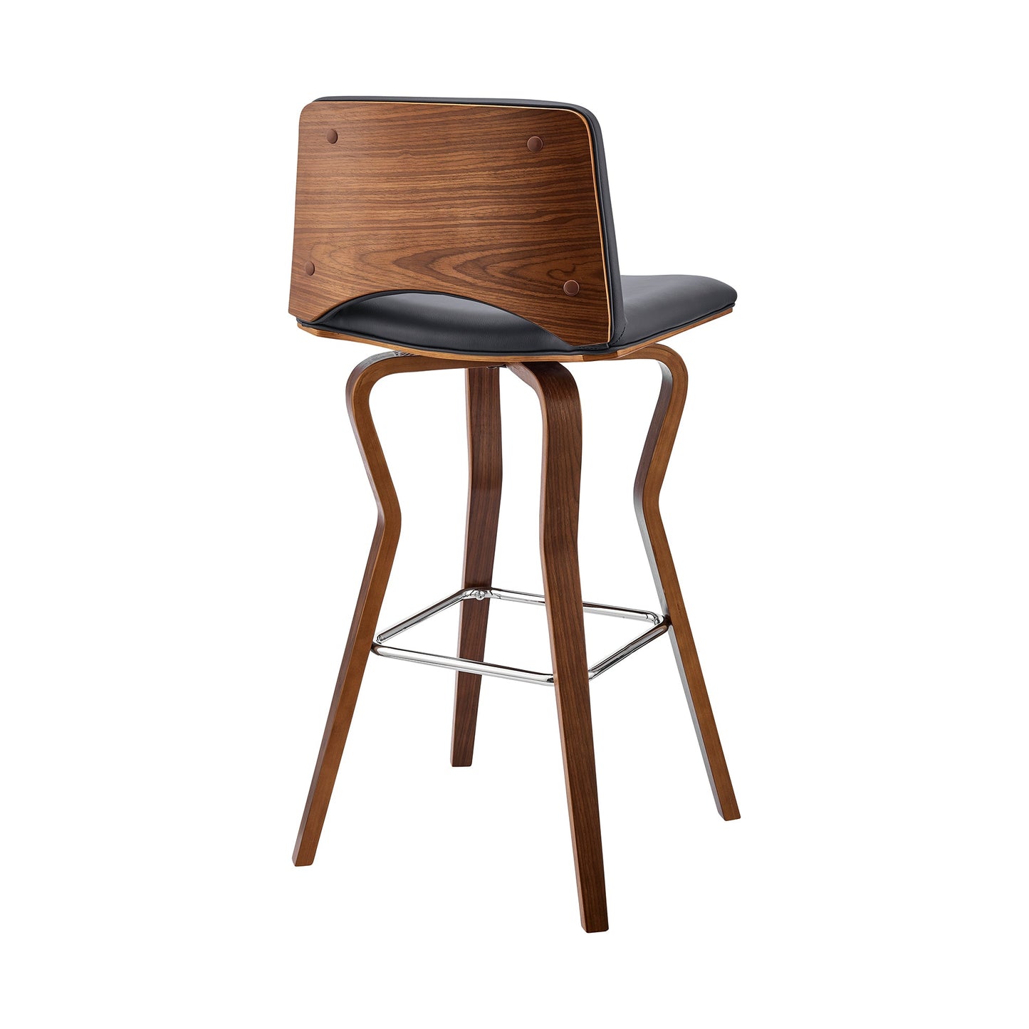 Gerty Swivel Faux Leather and Wood Bar Stool