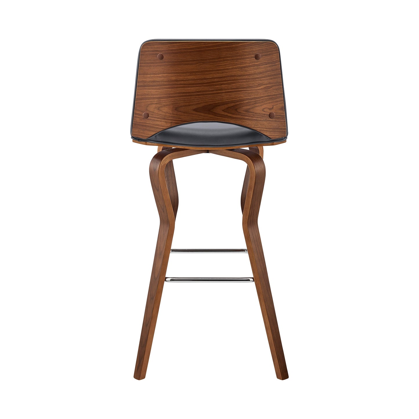 Gerty Swivel Faux Leather and Wood Bar Stool