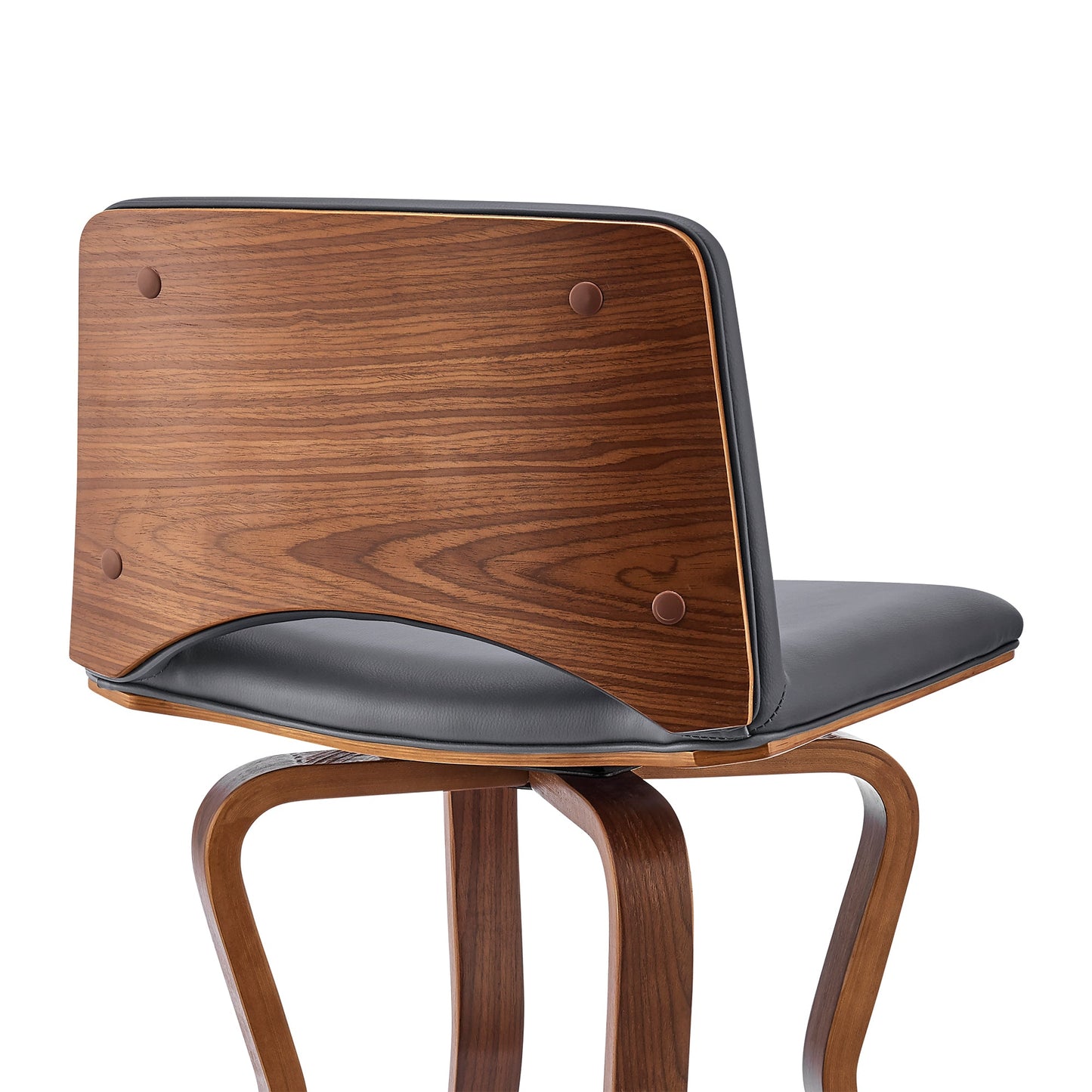 Gerty Swivel Faux Leather and Wood Bar Stool