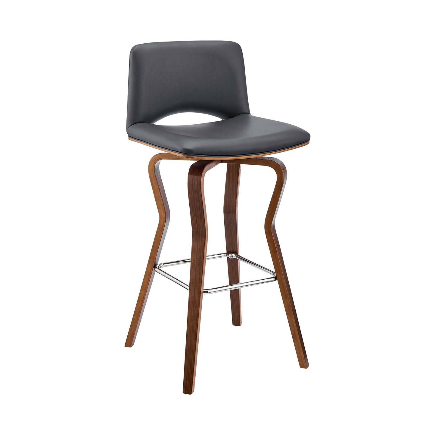 Gerty Swivel Faux Leather and Wood Bar Stool