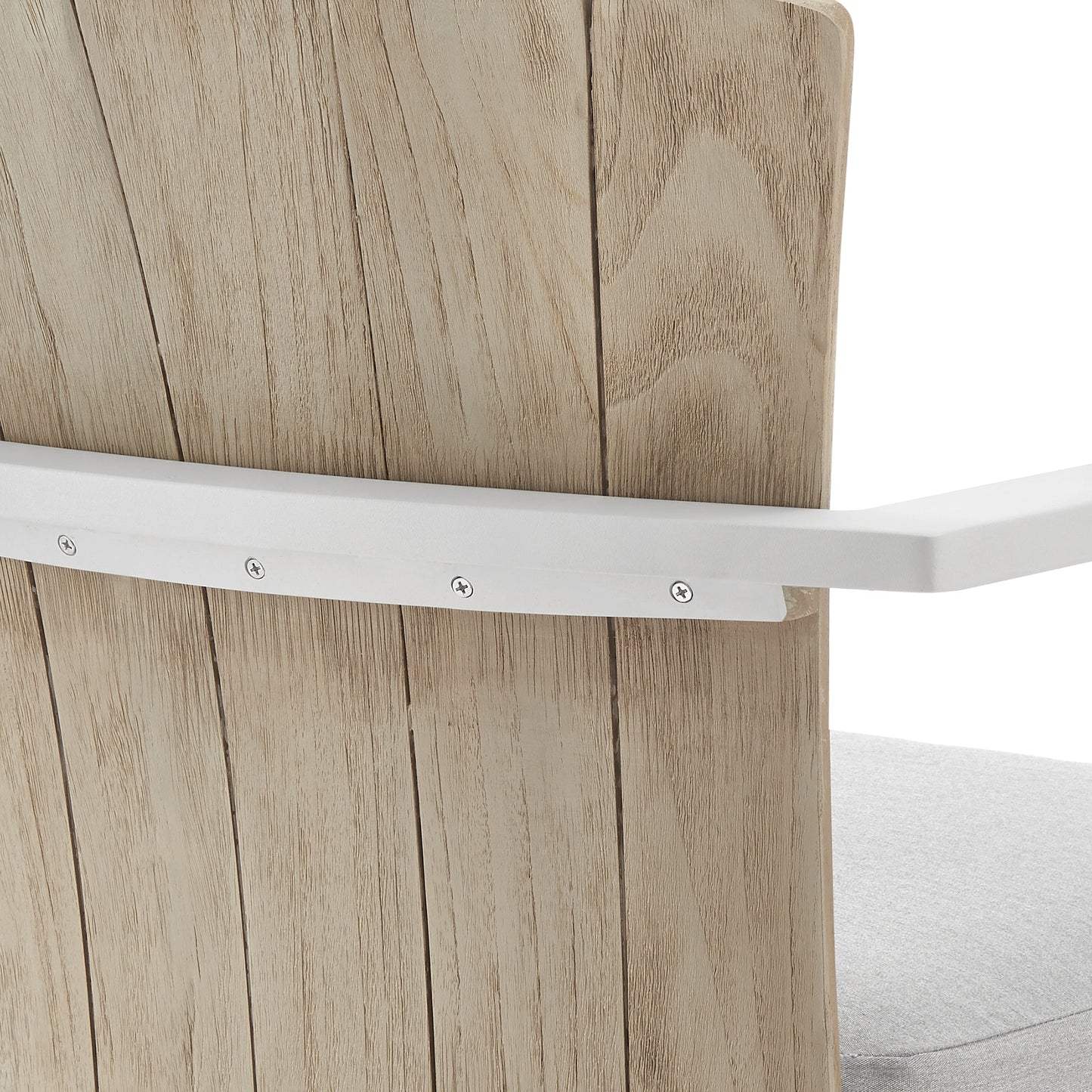 Hazel Outdoor Patio Swivel Stool in Aluminum with Teak Wood and Cushions