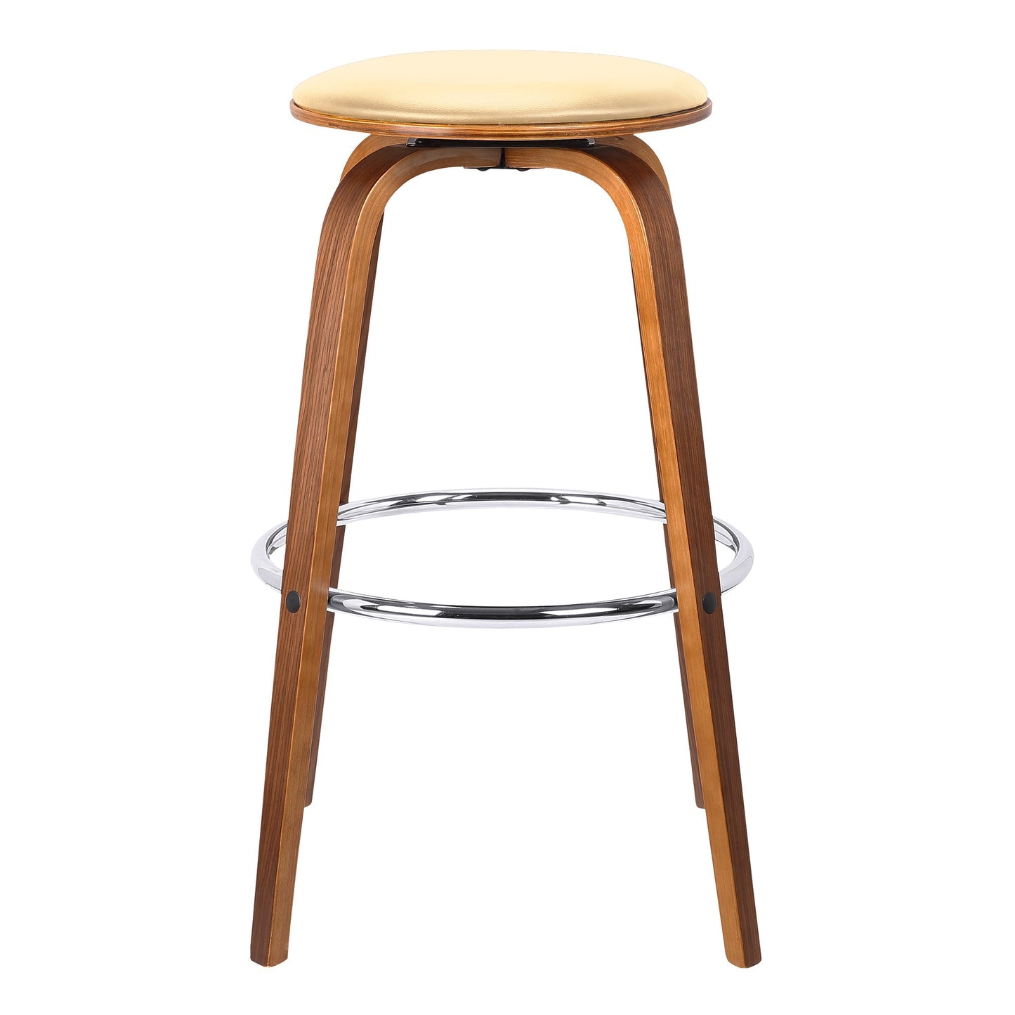 Harbor Backless Swivel Faux Leather Mid-Century Modern Bar Stool in Various Heights