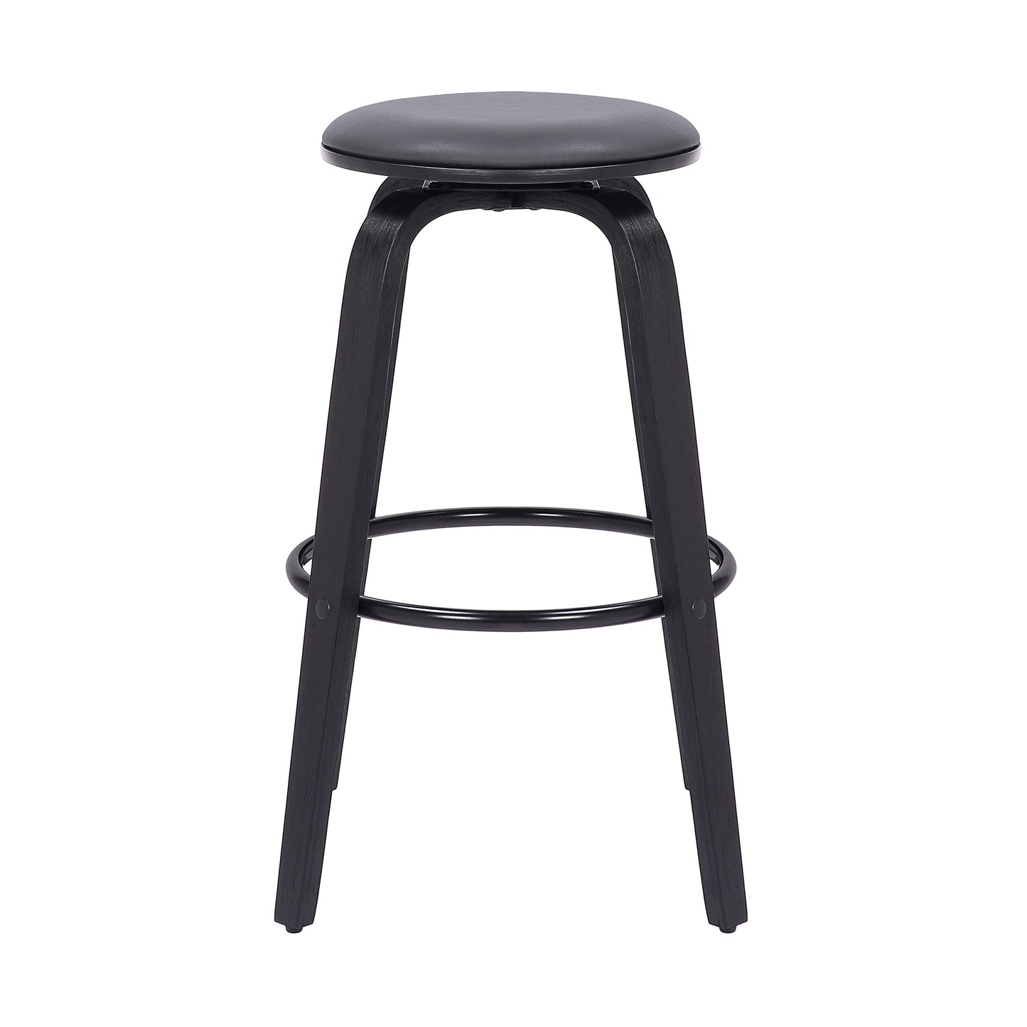Harbor Backless Swivel Faux Leather Mid-Century Modern Bar Stool in Various Heights