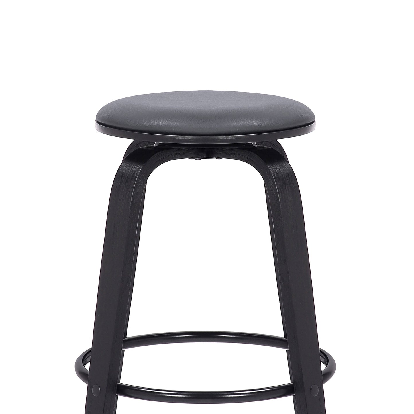 Harbor Backless Swivel Faux Leather Mid-Century Modern Bar Stool in Various Heights