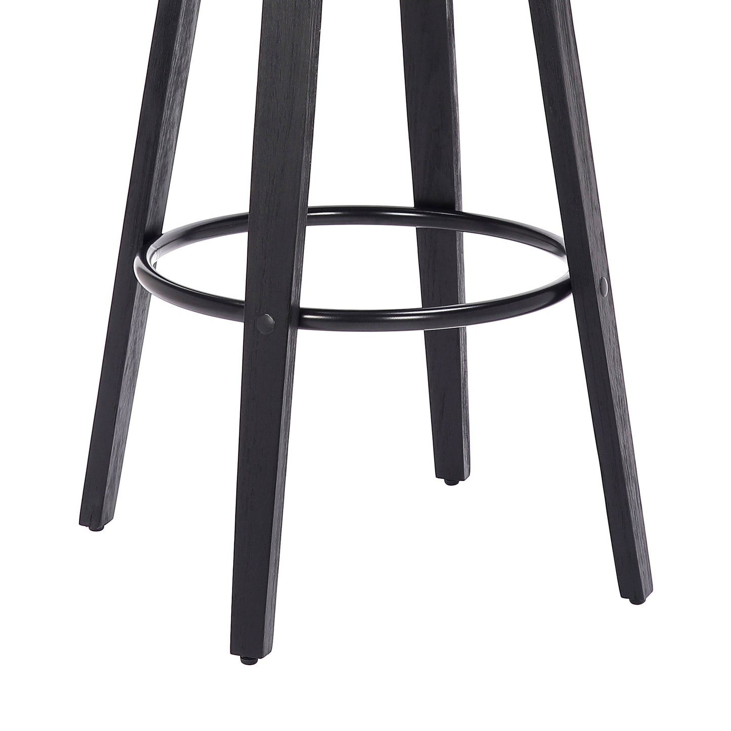 Harbor Backless Swivel Faux Leather Mid-Century Modern Bar Stool in Various Heights