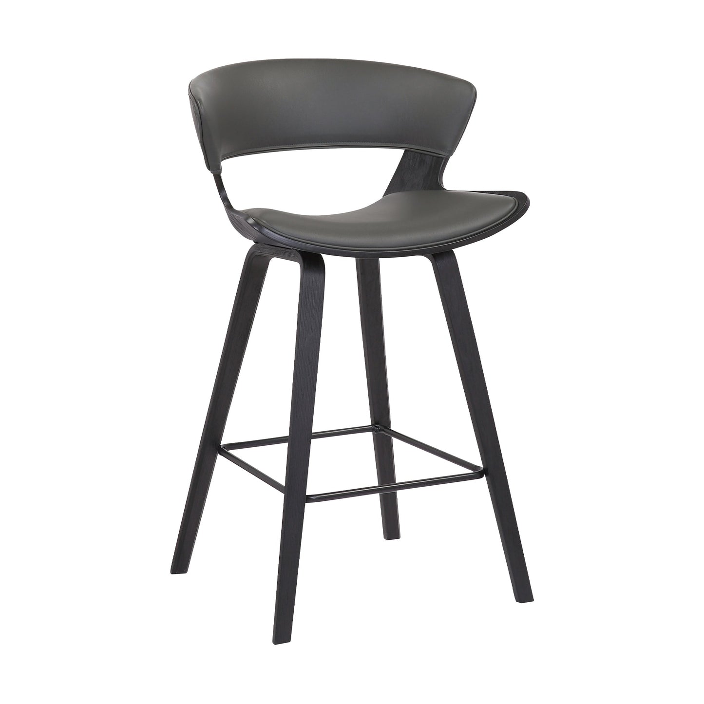 Jagger Modern 26" Wood and Faux Leather Counter Height Barstool