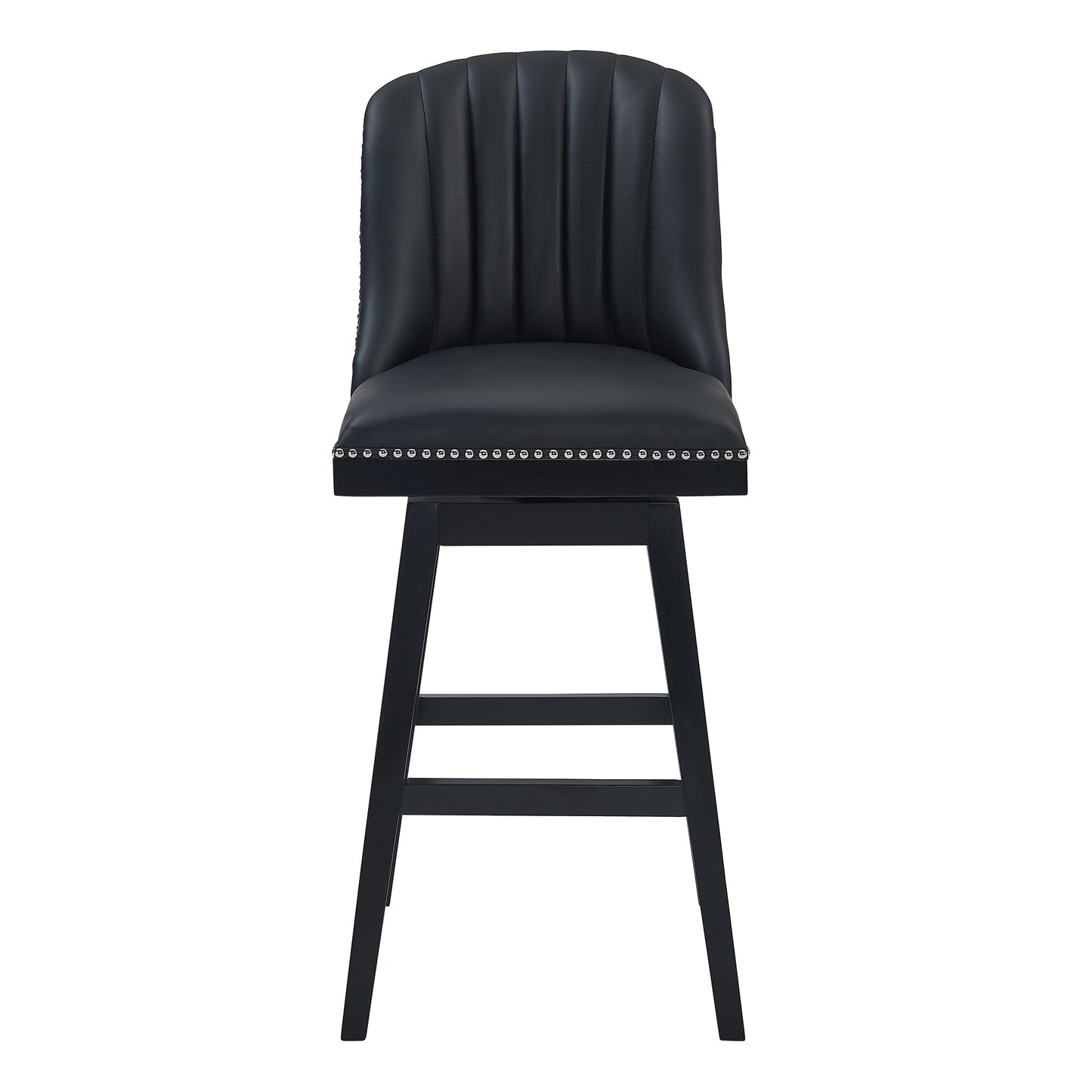 Journey Swivel Faux Leather and Wood Bar Stool in Various Heights