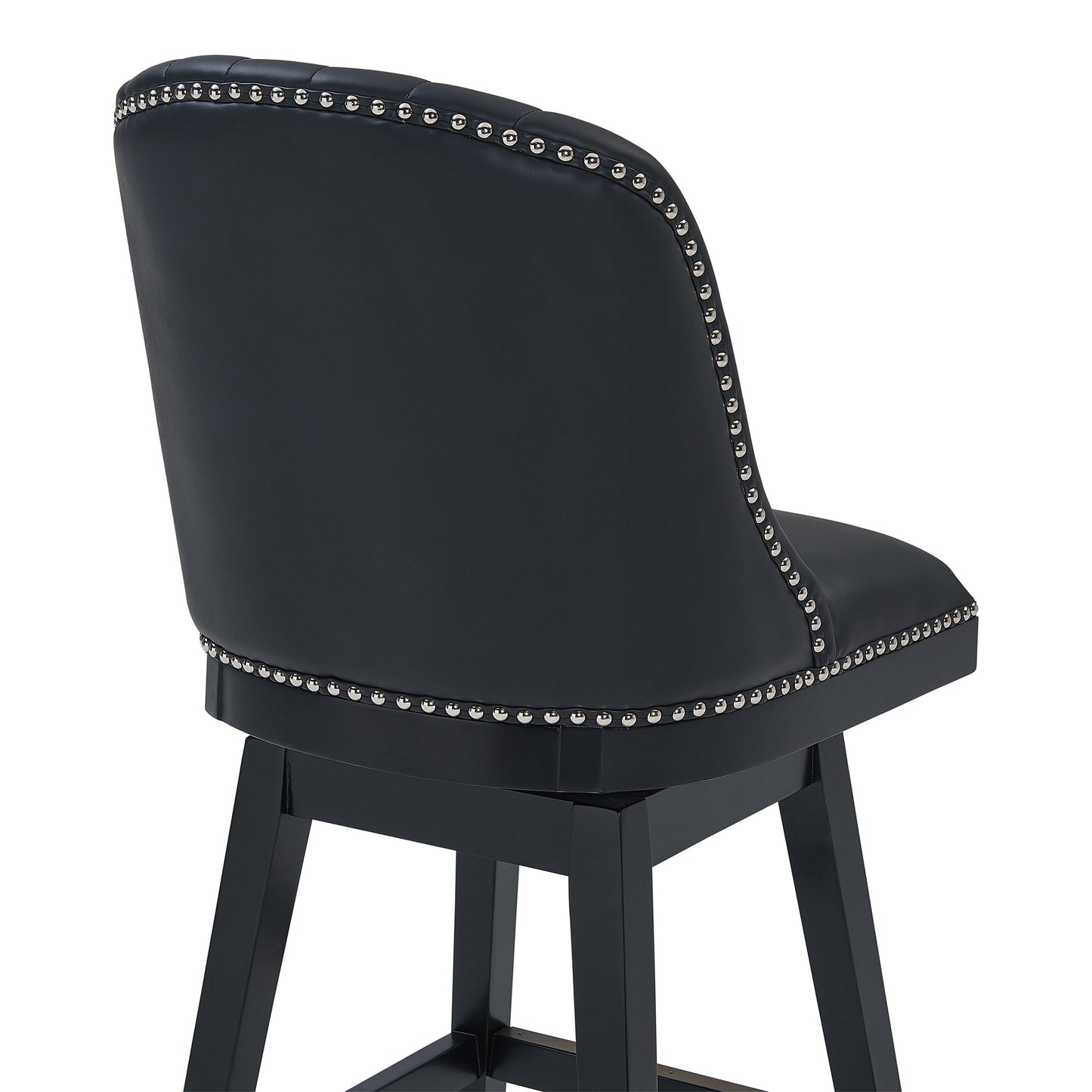 Journey Swivel Faux Leather and Wood Bar Stool in Various Heights