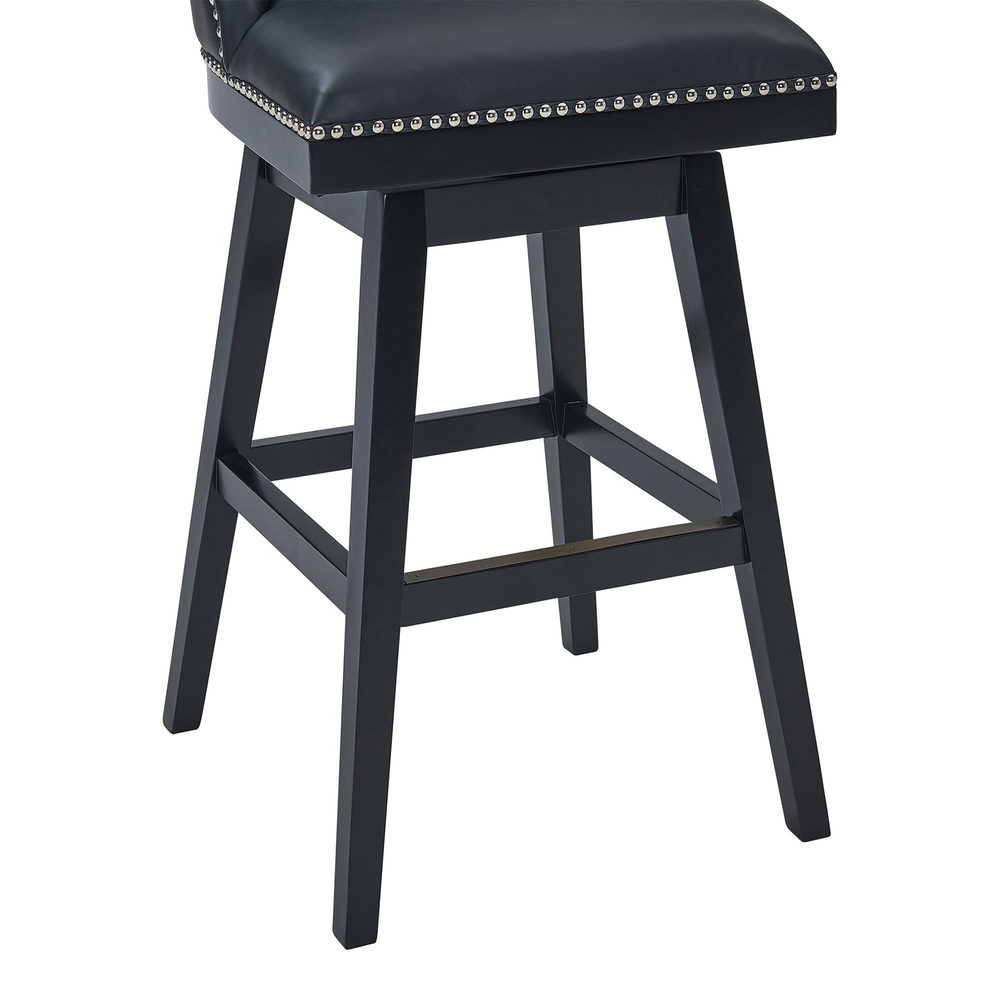 Journey Swivel Faux Leather and Wood Bar Stool in Various Heights