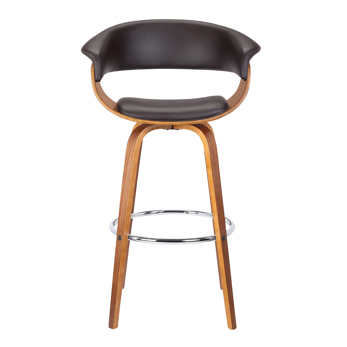 Julyssa Counter Height and Bar Height Swivel Faux Leather and Wood Bar Stool
