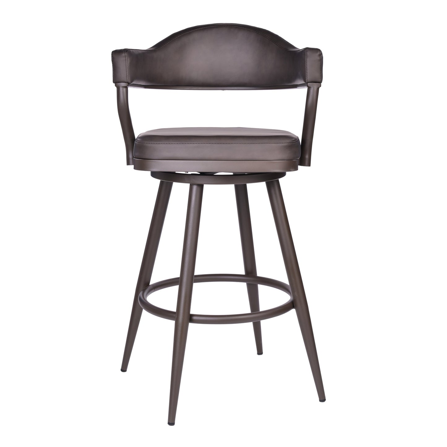 Justin Swivel Vintage Faux Leather Bar Stool with Metal Legs