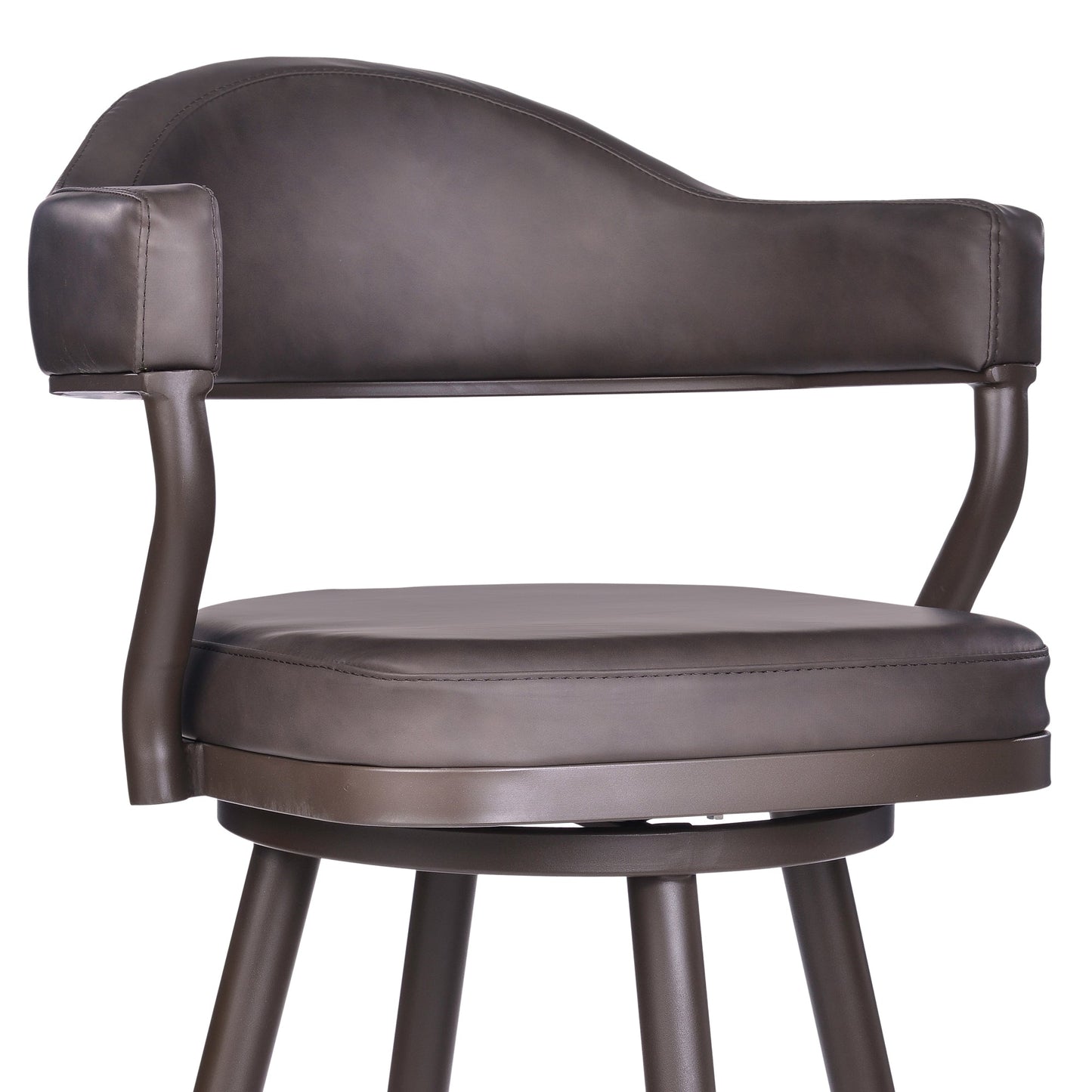 Justin Swivel Vintage Faux Leather Bar Stool with Metal Legs