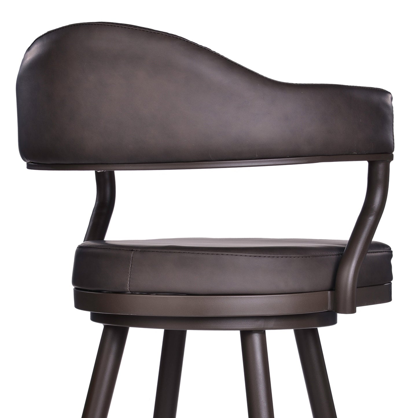 Justin Swivel Vintage Faux Leather Bar Stool with Metal Legs