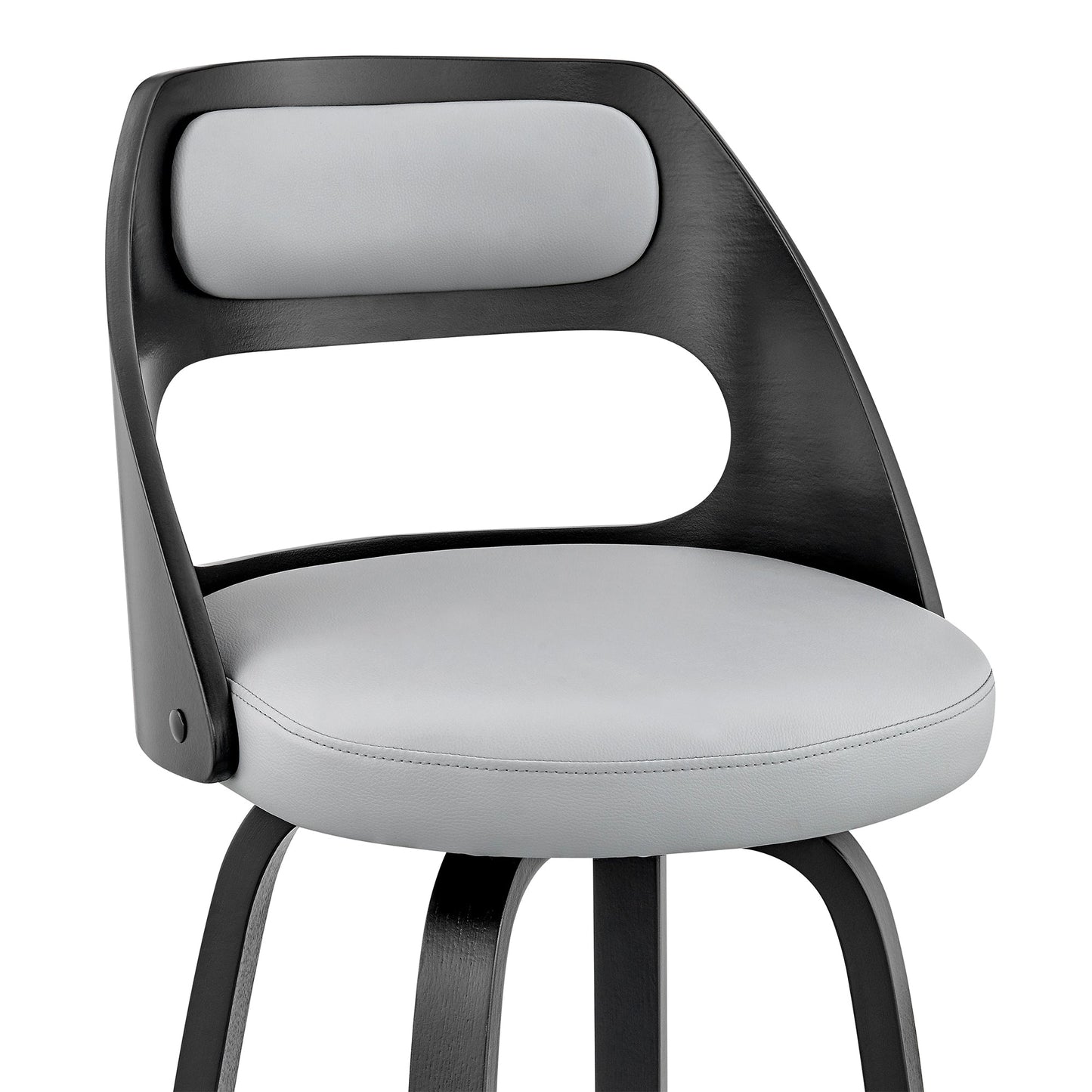 Julius Faux Leather and Wood Bar Stool - Available in Multiple Heights and Finishes