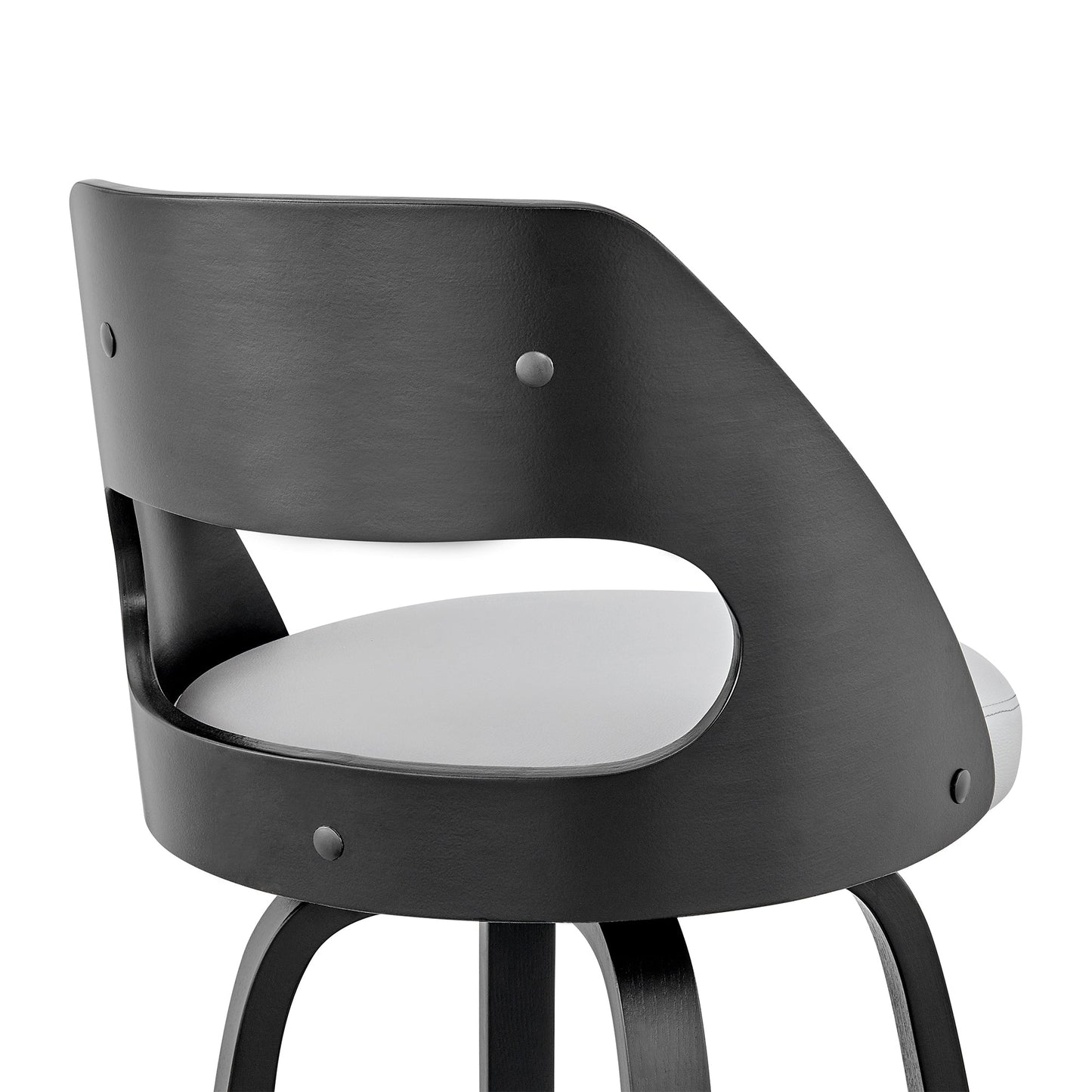 Julius Faux Leather and Wood Bar Stool - Available in Multiple Heights and Finishes