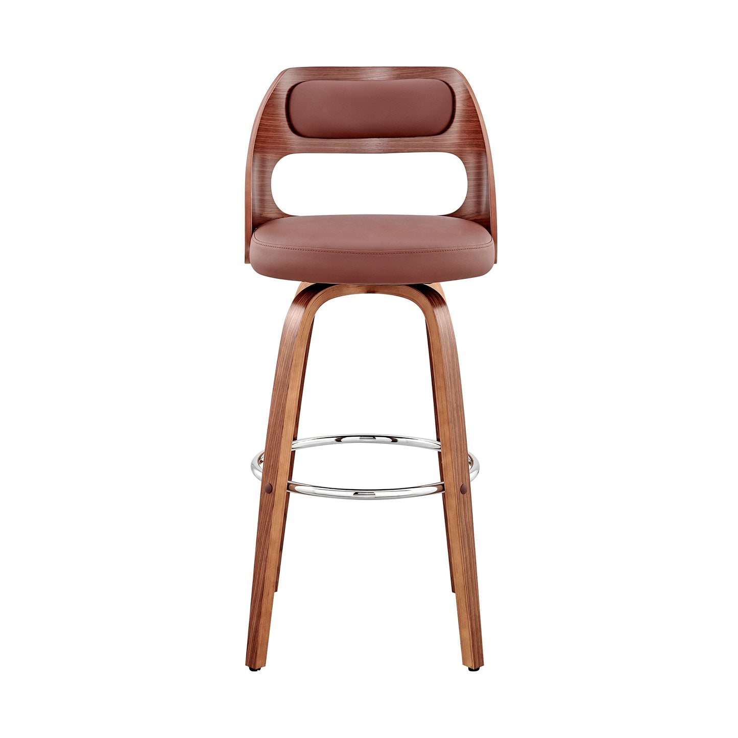 Julius Faux Leather and Wood Bar Stool - Available in Multiple Heights and Finishes