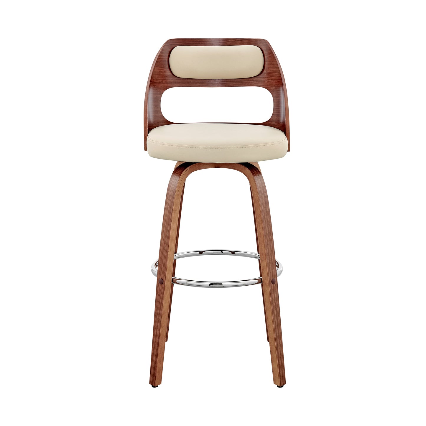 Julius Faux Leather and Wood Bar Stool - Available in Multiple Heights and Finishes