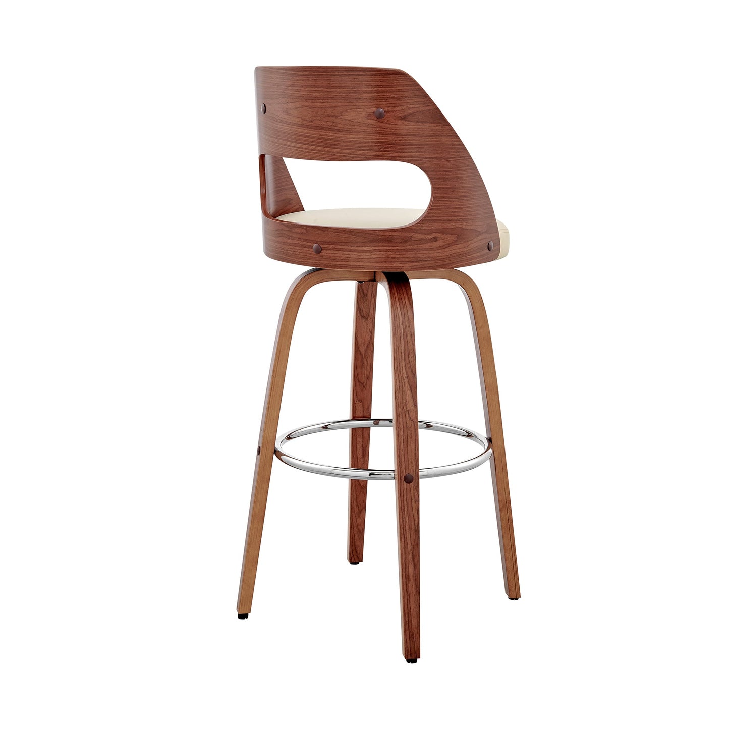 Julius Faux Leather and Wood Bar Stool - Available in Multiple Heights and Finishes