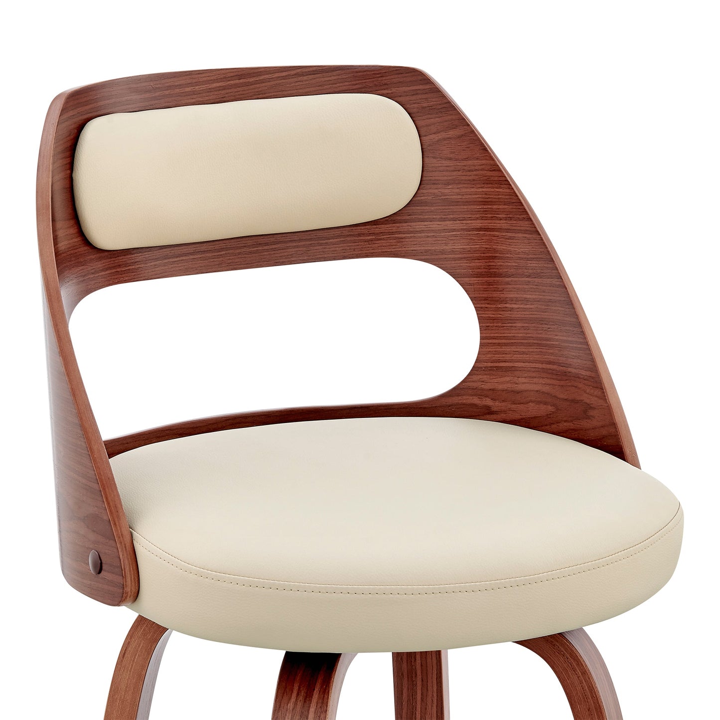 Julius Faux Leather and Wood Bar Stool - Available in Multiple Heights and Finishes