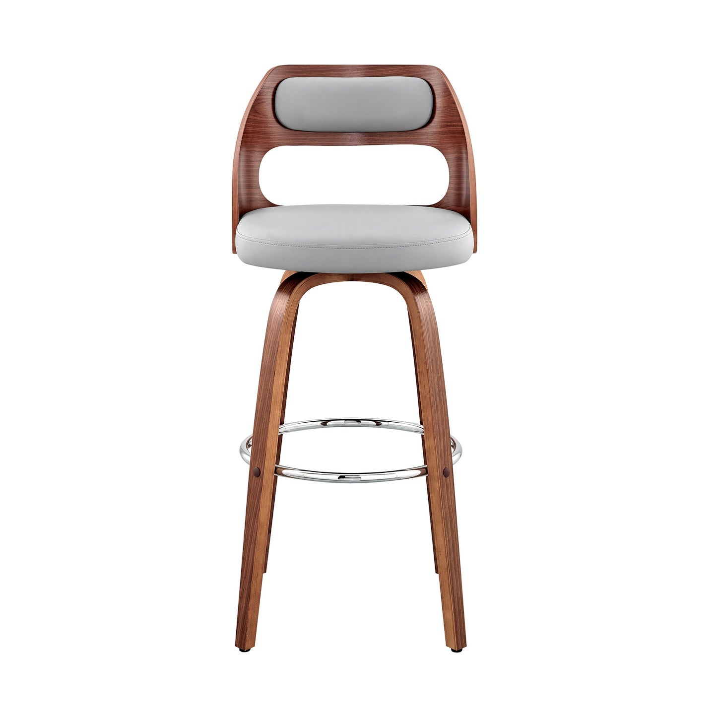 Julius Faux Leather and Wood Bar Stool - Available in Multiple Heights and Finishes