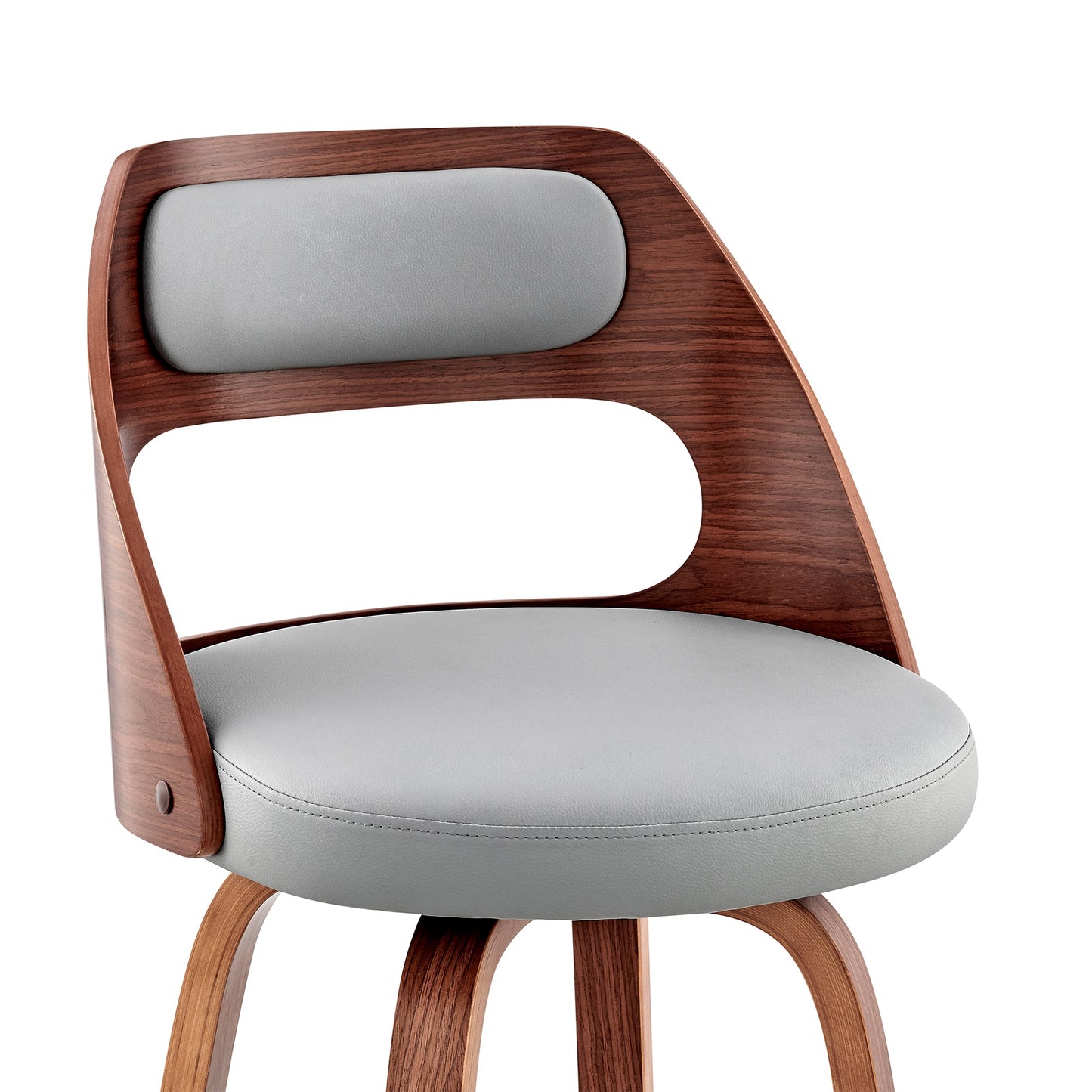 Julius Faux Leather and Wood Bar Stool - Available in Multiple Heights and Finishes