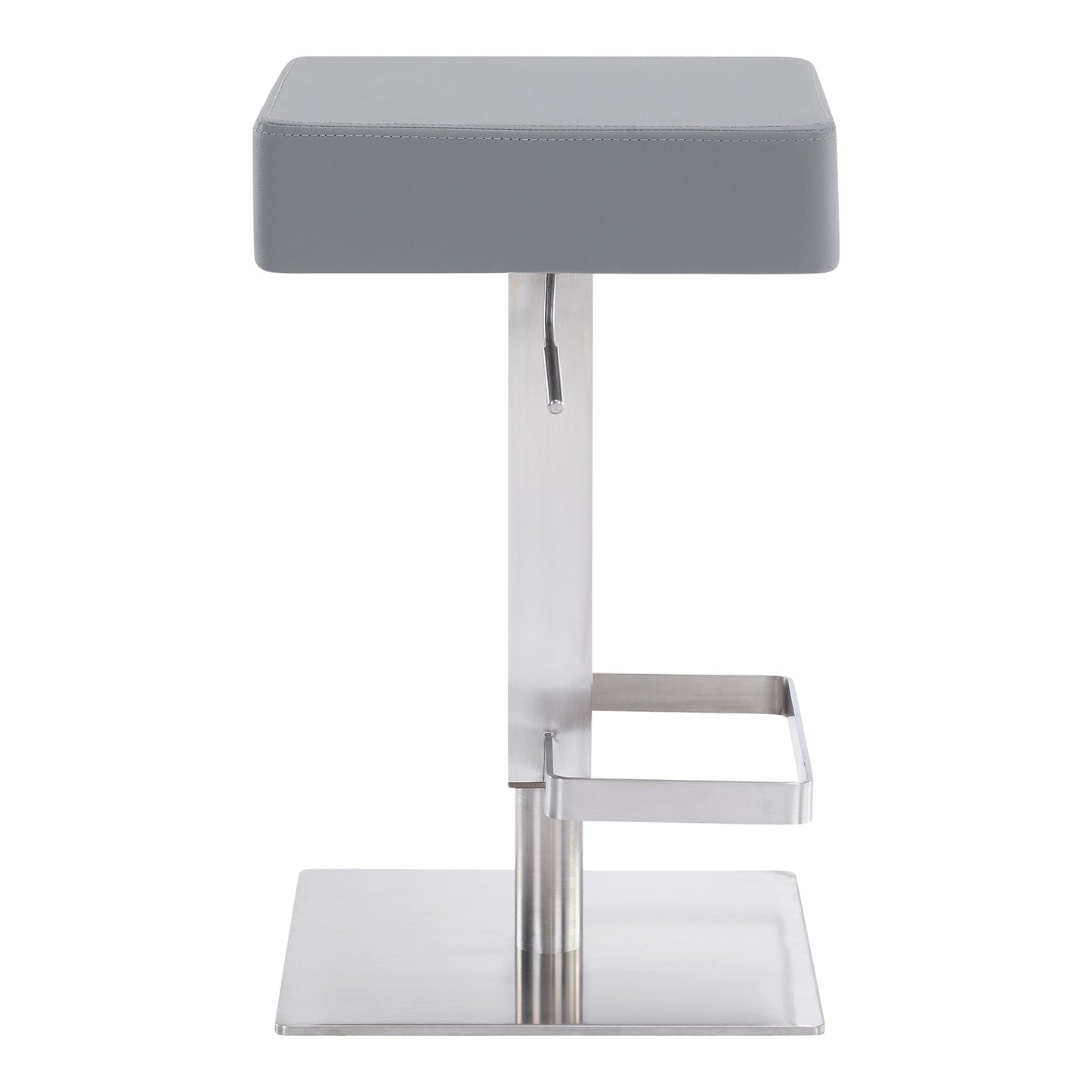 Kaylee Adjustable Height Swivel Faux Leather and Metal Backless Bar Stool
