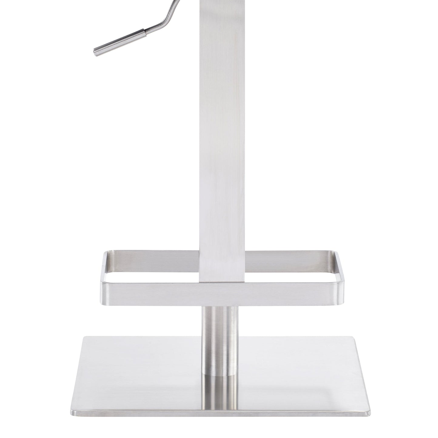 Kaylee Adjustable Height Swivel Faux Leather and Metal Backless Bar Stool