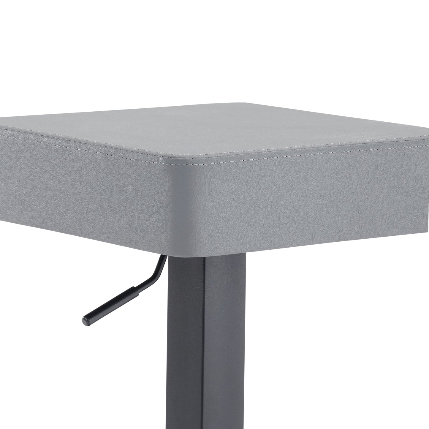 Kaylee Adjustable Height Swivel Faux Leather and Metal Backless Bar Stool