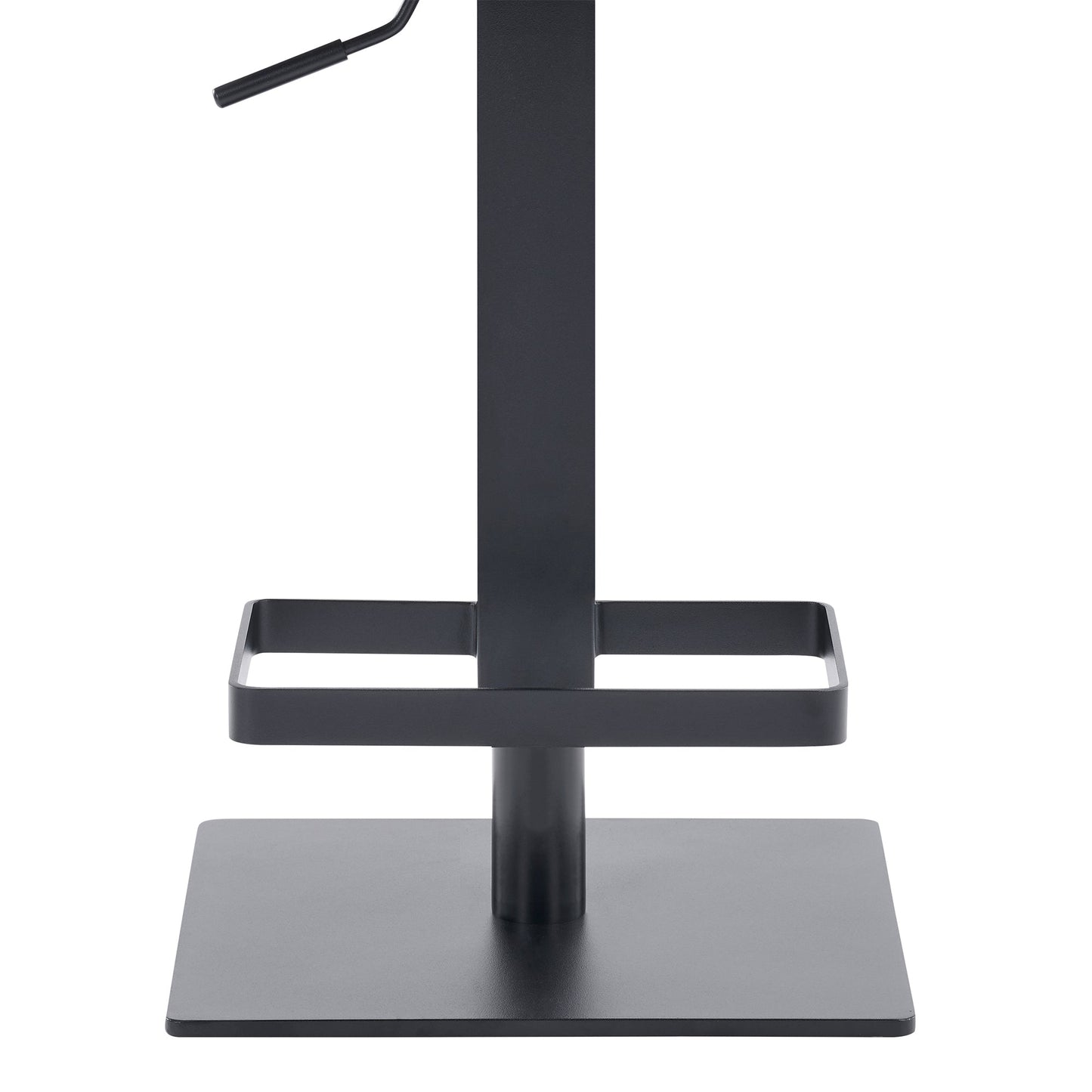 Kaylee Adjustable Height Swivel Faux Leather and Metal Backless Bar Stool