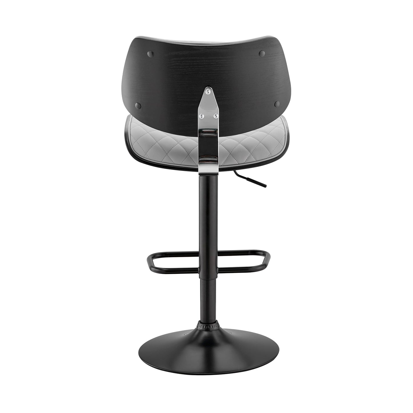 Leland Adjustable Faux Leather and Chrome Finish Bar Stool