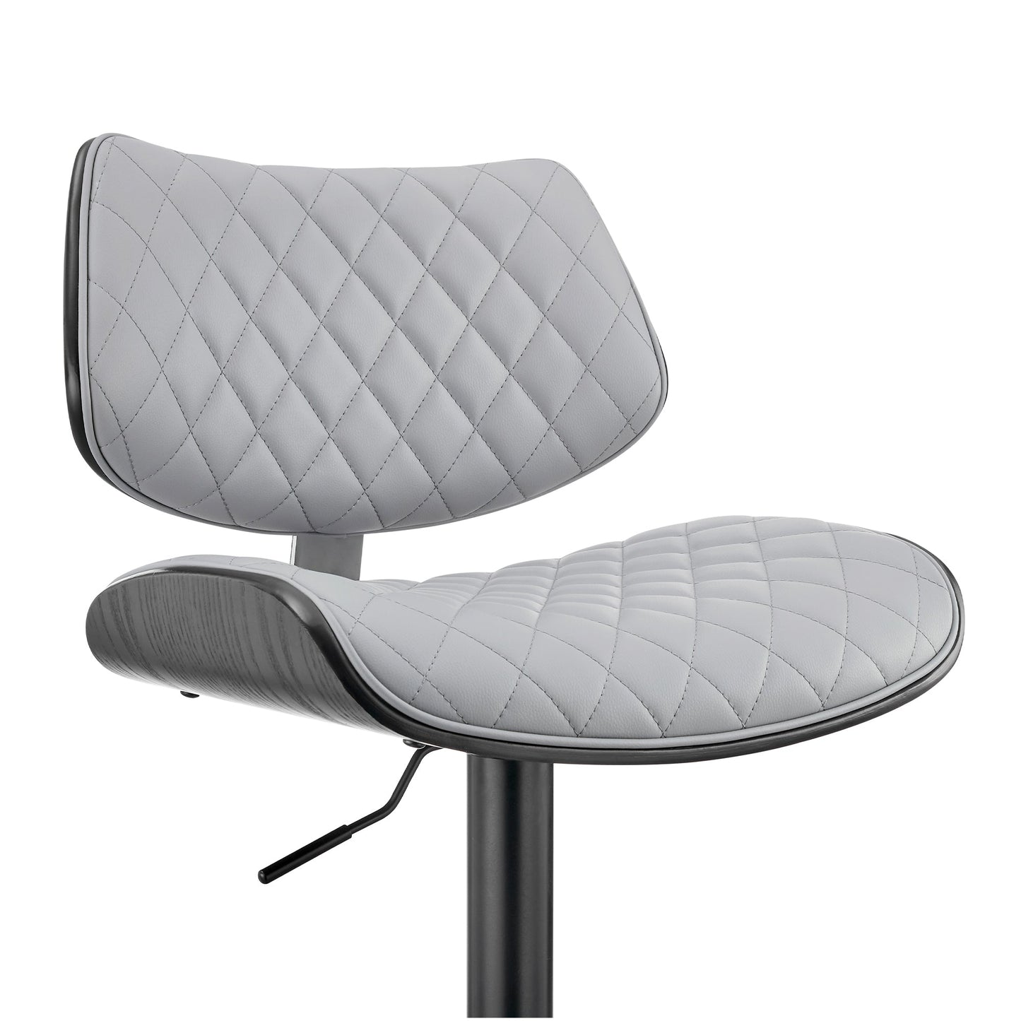 Leland Adjustable Faux Leather and Chrome Finish Bar Stool