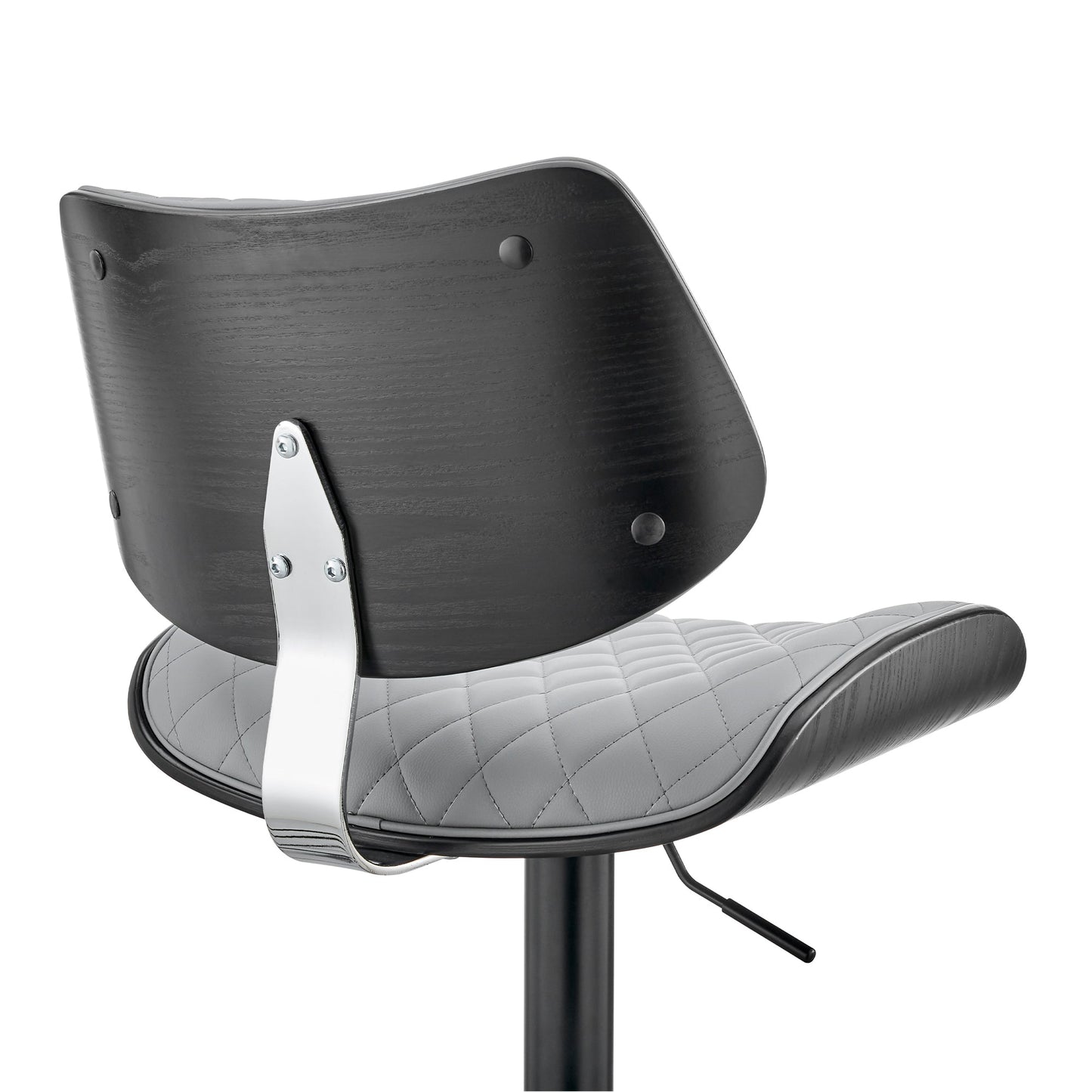 Leland Adjustable Faux Leather and Chrome Finish Bar Stool