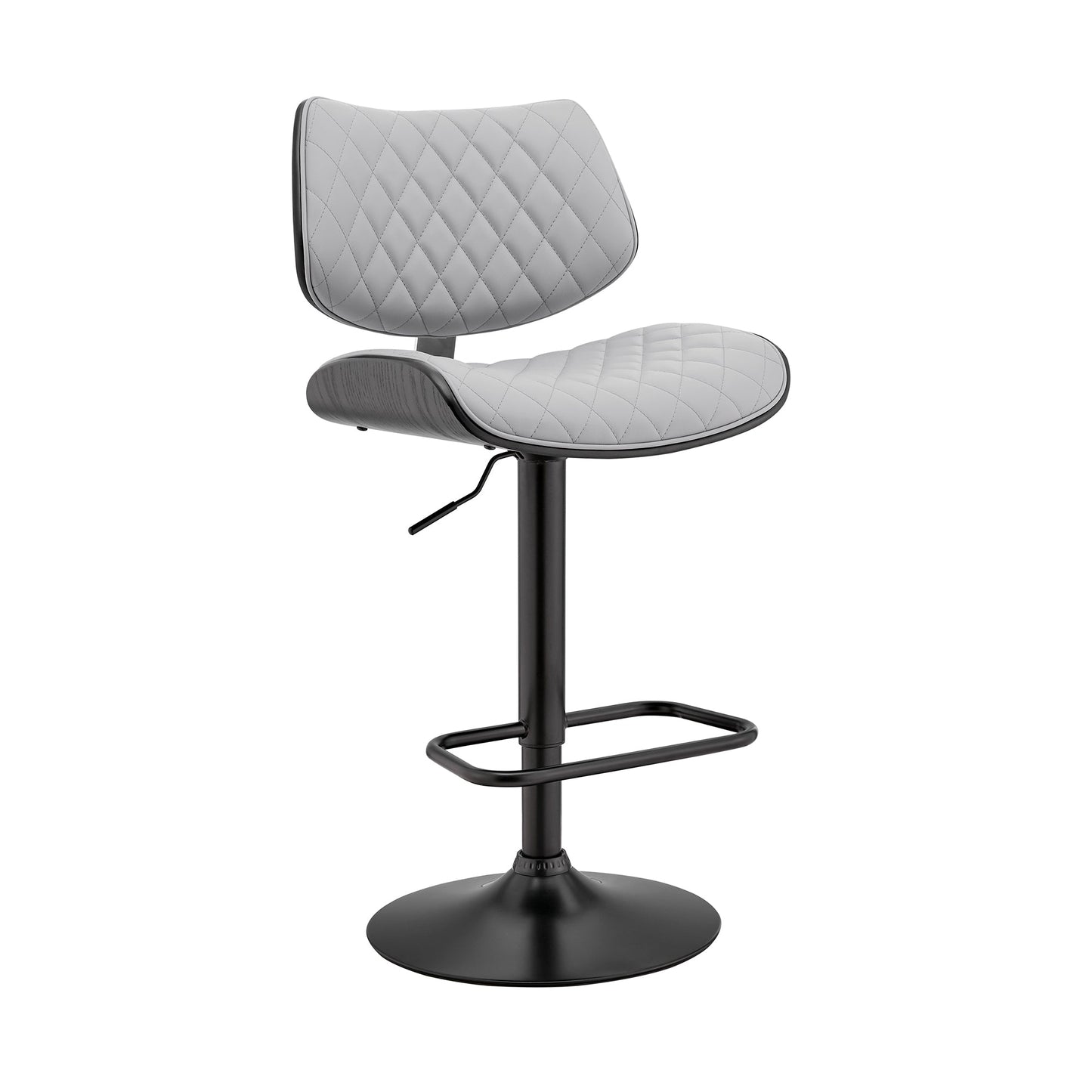 Leland Adjustable Faux Leather and Chrome Finish Bar Stool
