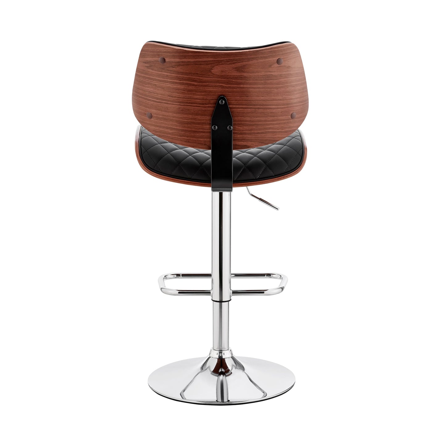 Leland Adjustable Faux Leather and Chrome Finish Bar Stool