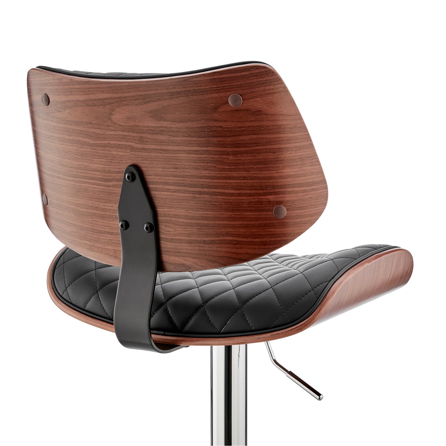 Leland Adjustable Faux Leather and Chrome Finish Bar Stool