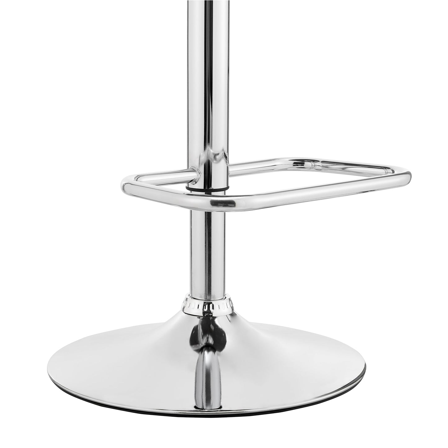 Leland Adjustable Faux Leather and Chrome Finish Bar Stool