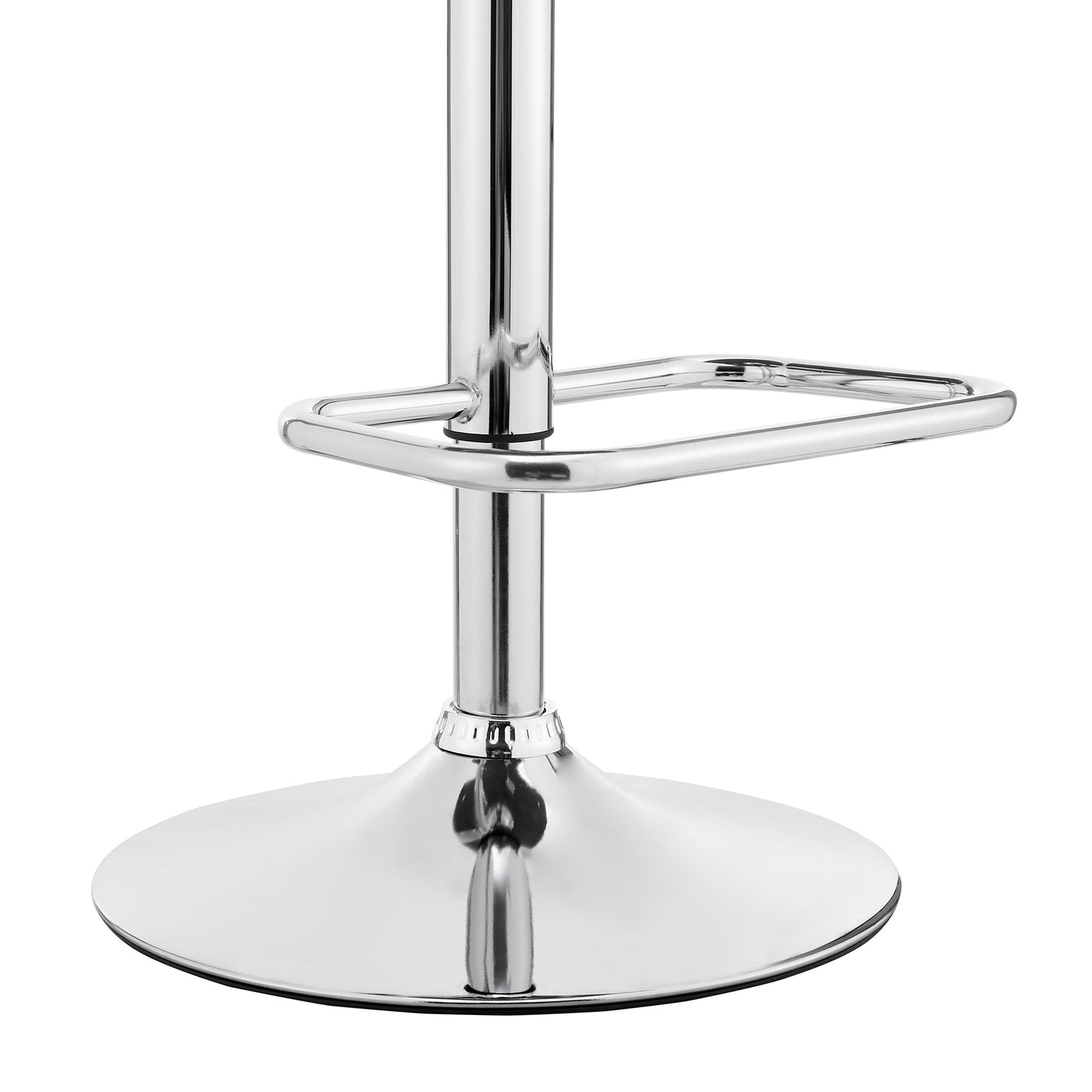 Leland Adjustable Faux Leather and Chrome Finish Bar Stool
