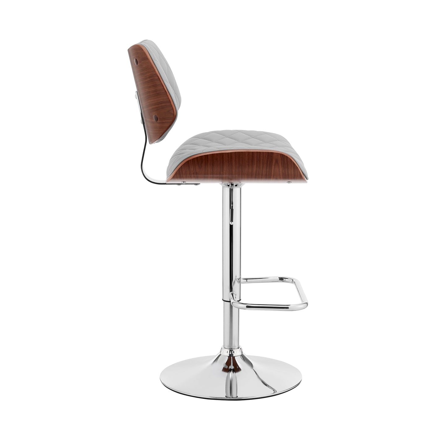 Leland Adjustable Faux Leather and Chrome Finish Bar Stool