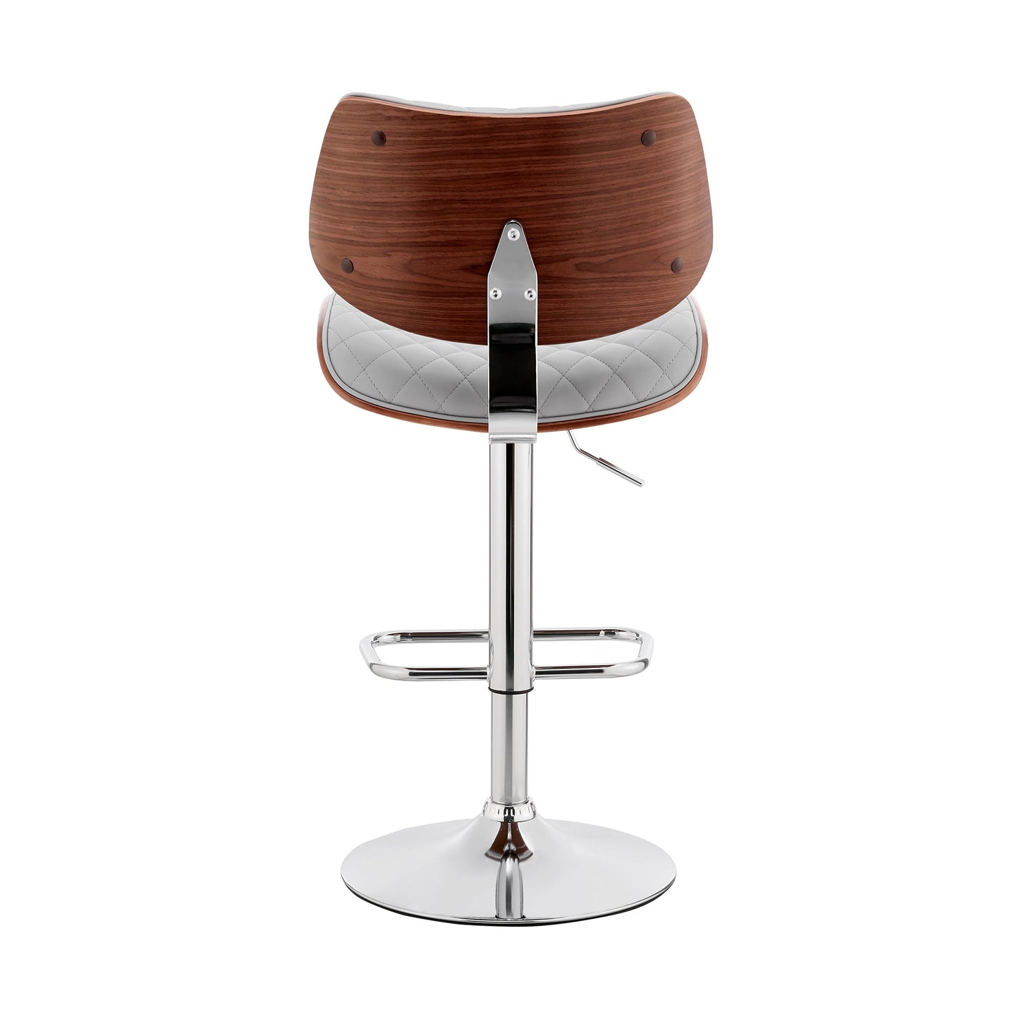 Leland Adjustable Faux Leather and Chrome Finish Bar Stool