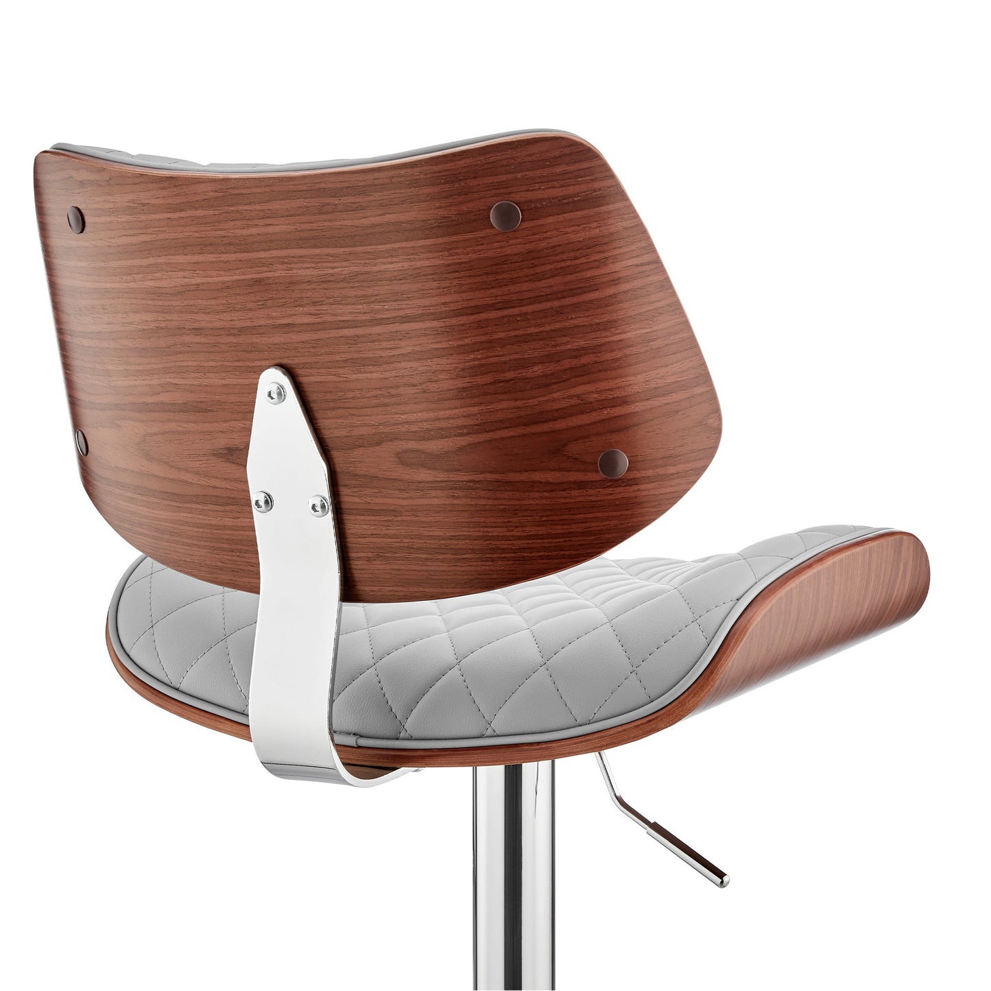 Leland Adjustable Faux Leather and Chrome Finish Bar Stool