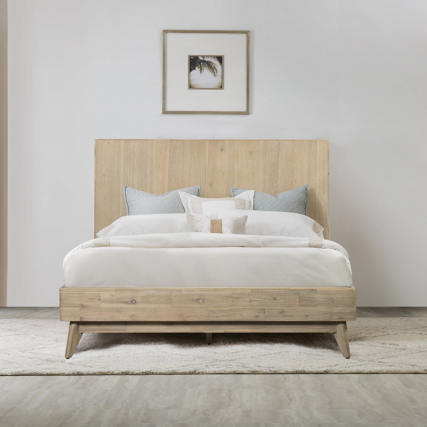 Baly Acacia Mid-Century Sandblast Platform Bed
