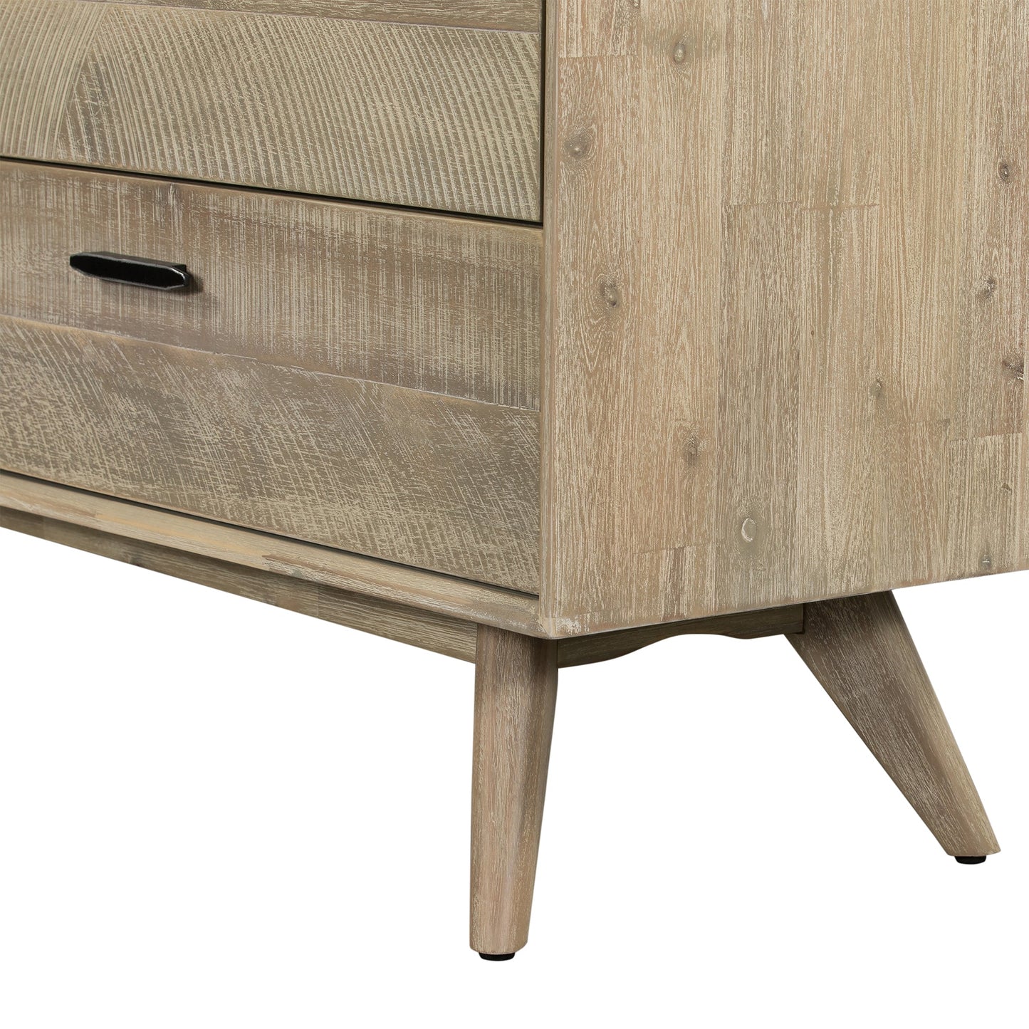 Baly Acacia Mid-Century Gray 6 Drawer Dresser