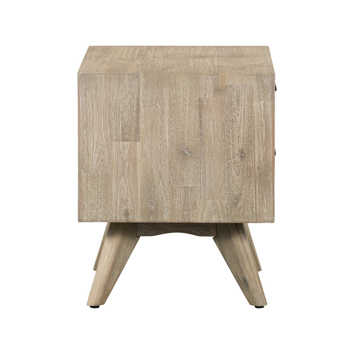 Baly Acacia Mid-Century Gray 2 Drawer Night stand